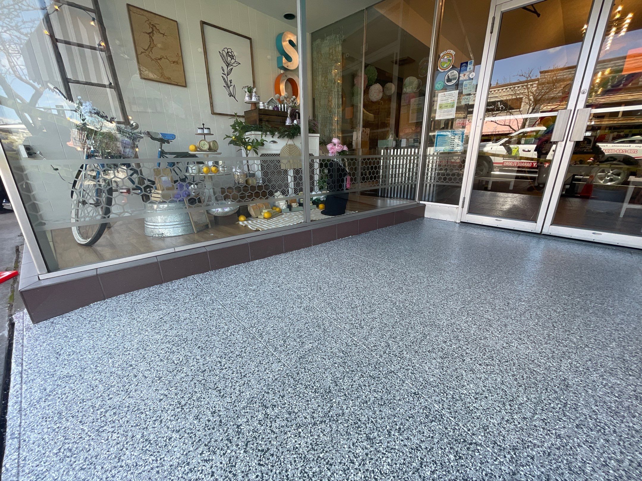 Commercial Floor Transformation using Slate Stone by Croc Coatings, LLC
