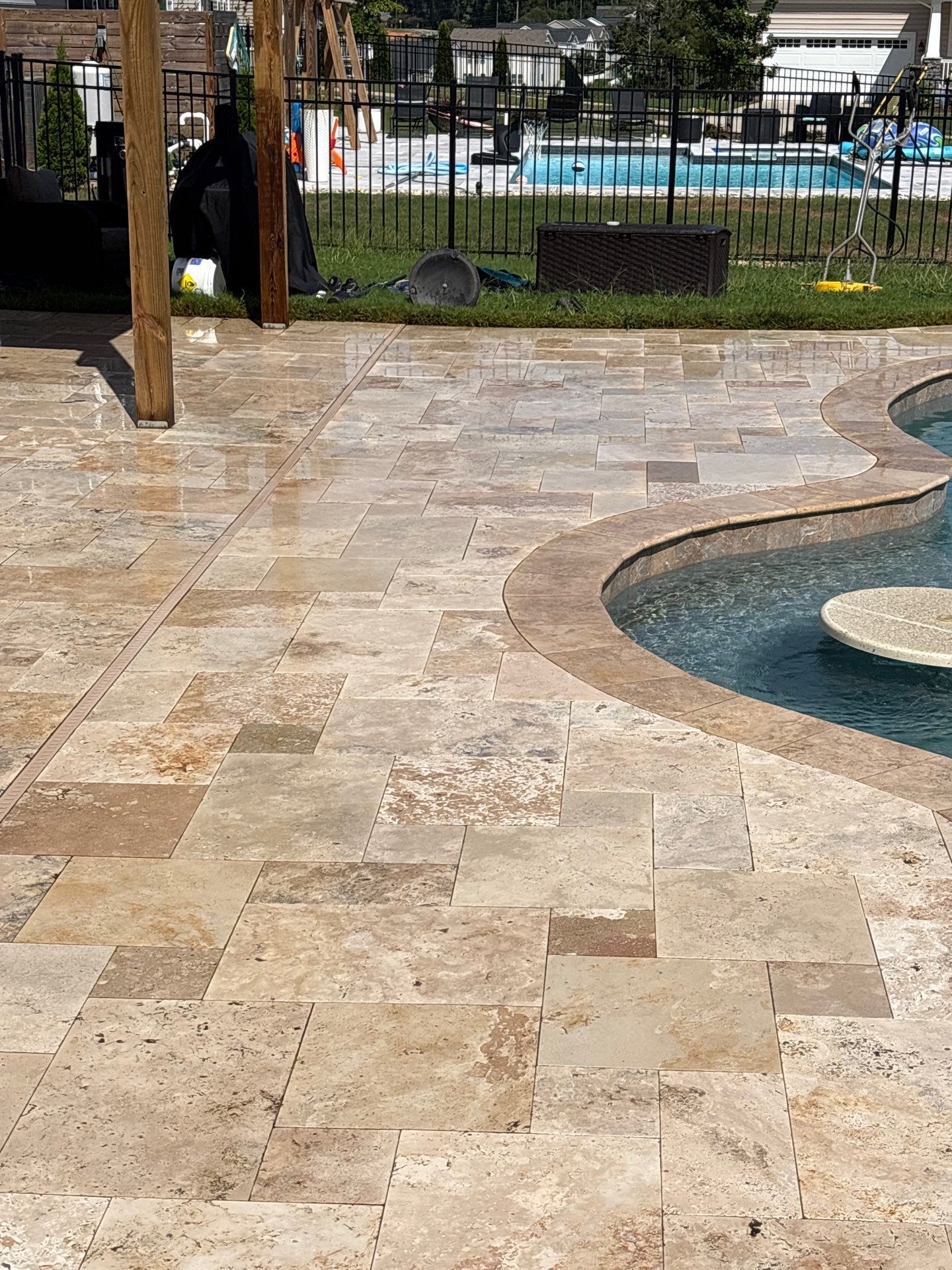Wood Deck and Pool Pavers using Wood and Concrete Sealant  by DuraSeal