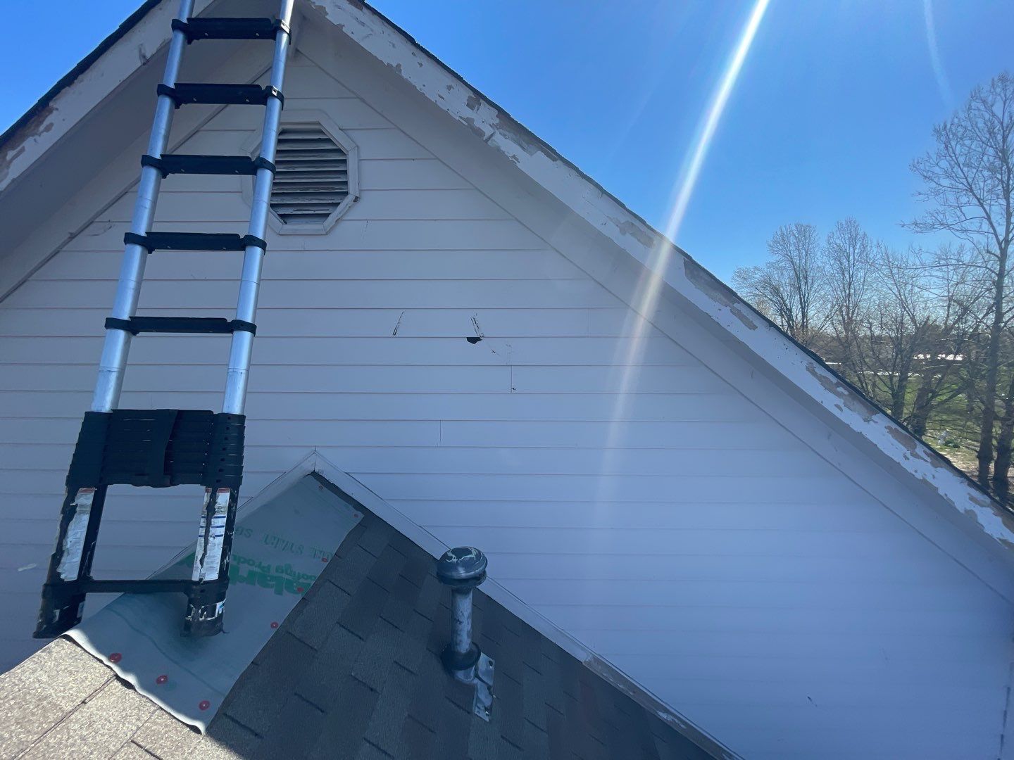 Tornado damage in Whiteland. Roof replacement, James Hardie siding, exterior paint, gutters, windows, doors by 317 Roofing & Restorations