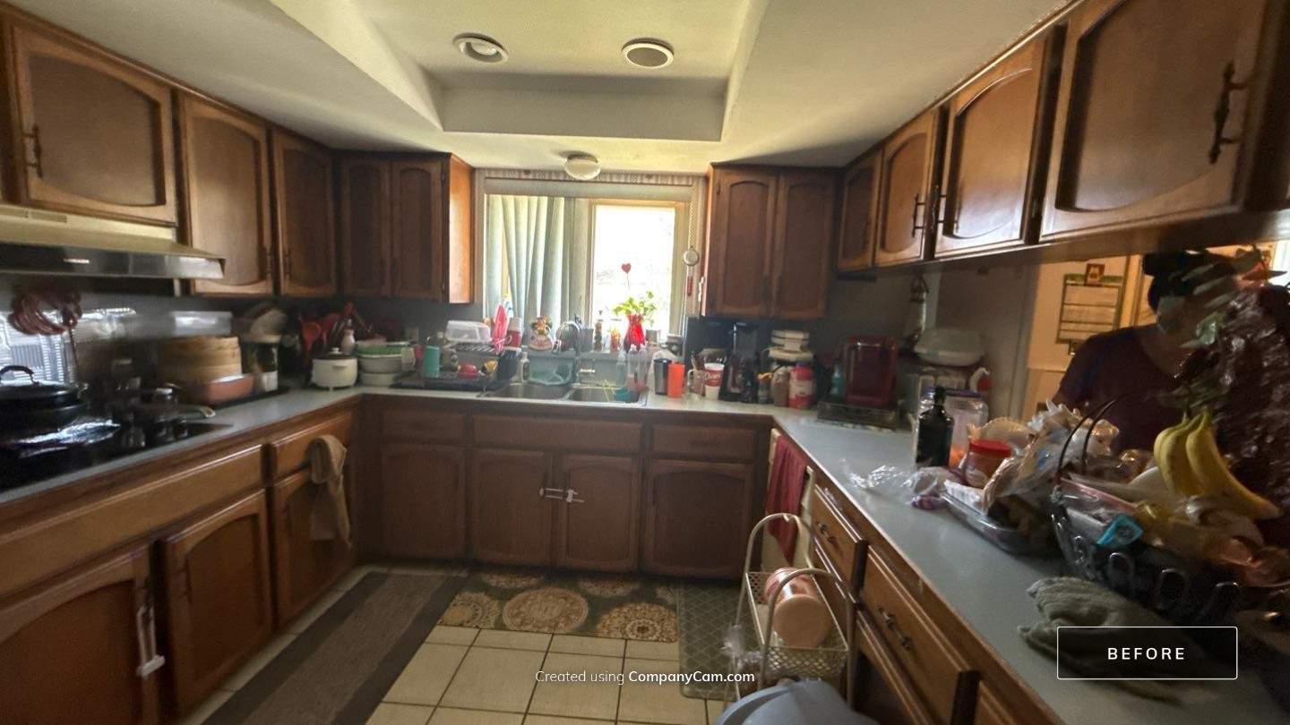 Windcrest Kitchen Remodel Peninsula to Island Before and After by Legacy Bath and Kitchen 