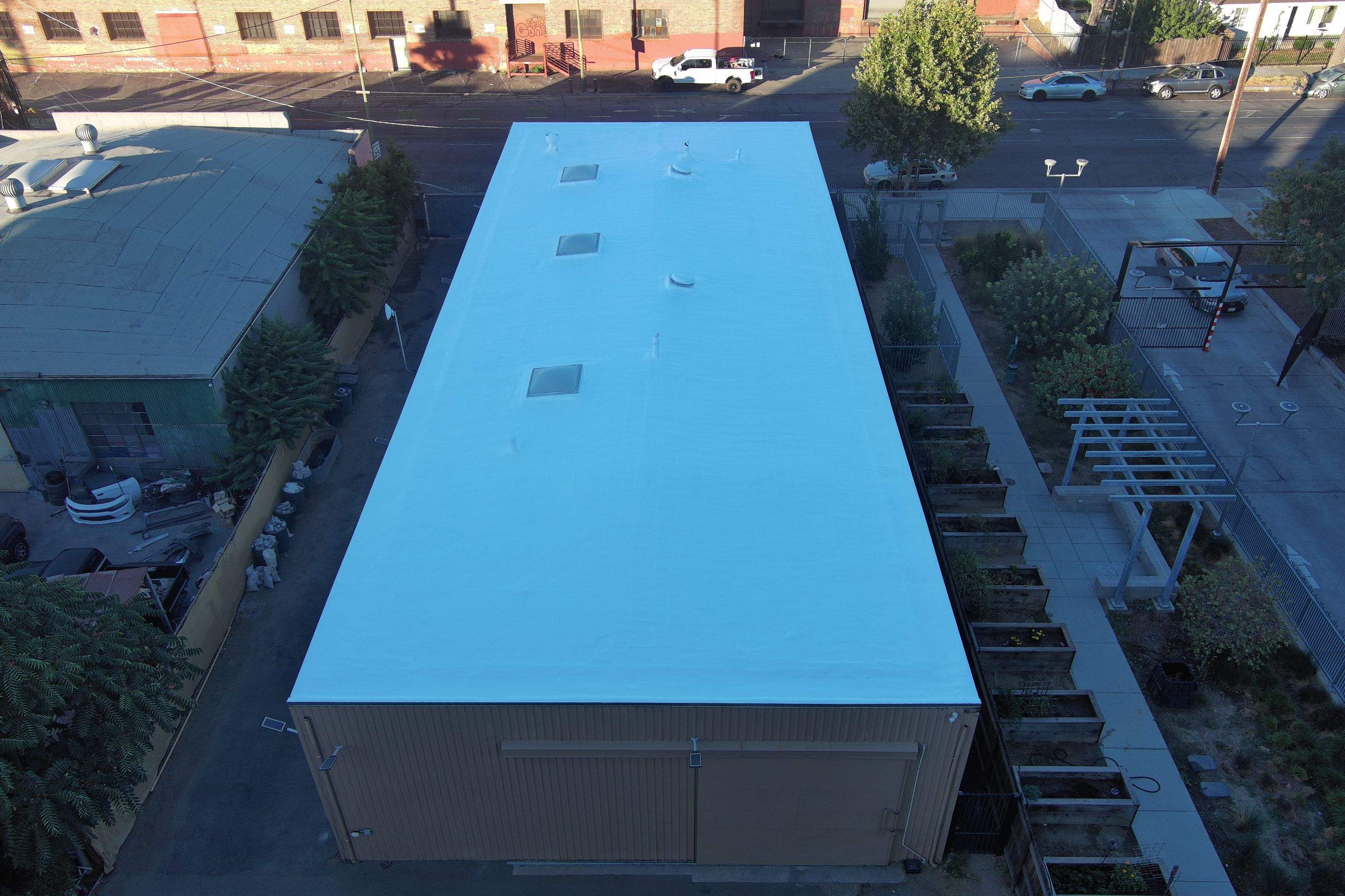 Foam Refurbish using Conklin Benchmark/PUMA XL coatings and spray foam by Straight Edge Roofing Inc