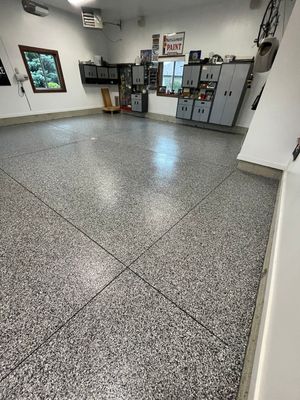 Garage Floor Coating and Domino Flake Finish in Sioux Falls