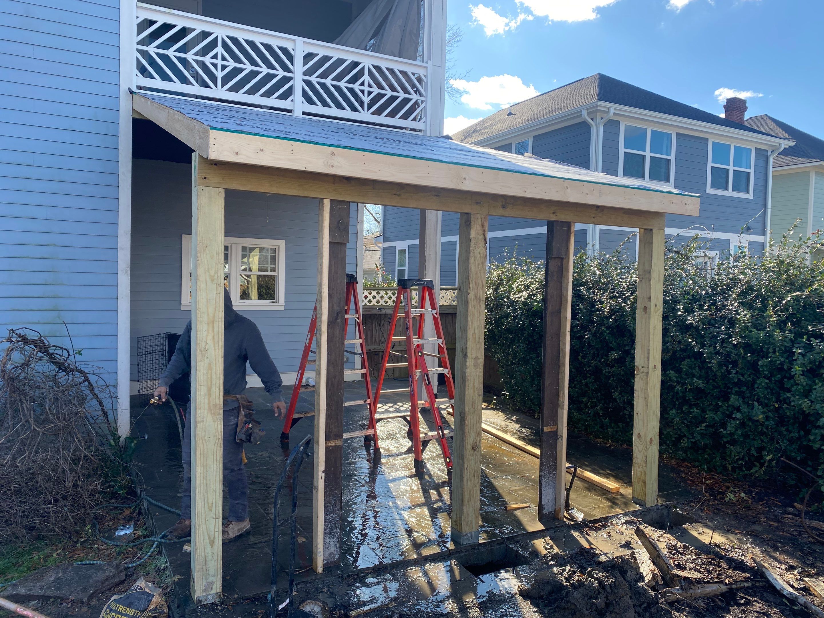 Durham Pergola-to-Screened Porch Transformation by The Remodeling Company