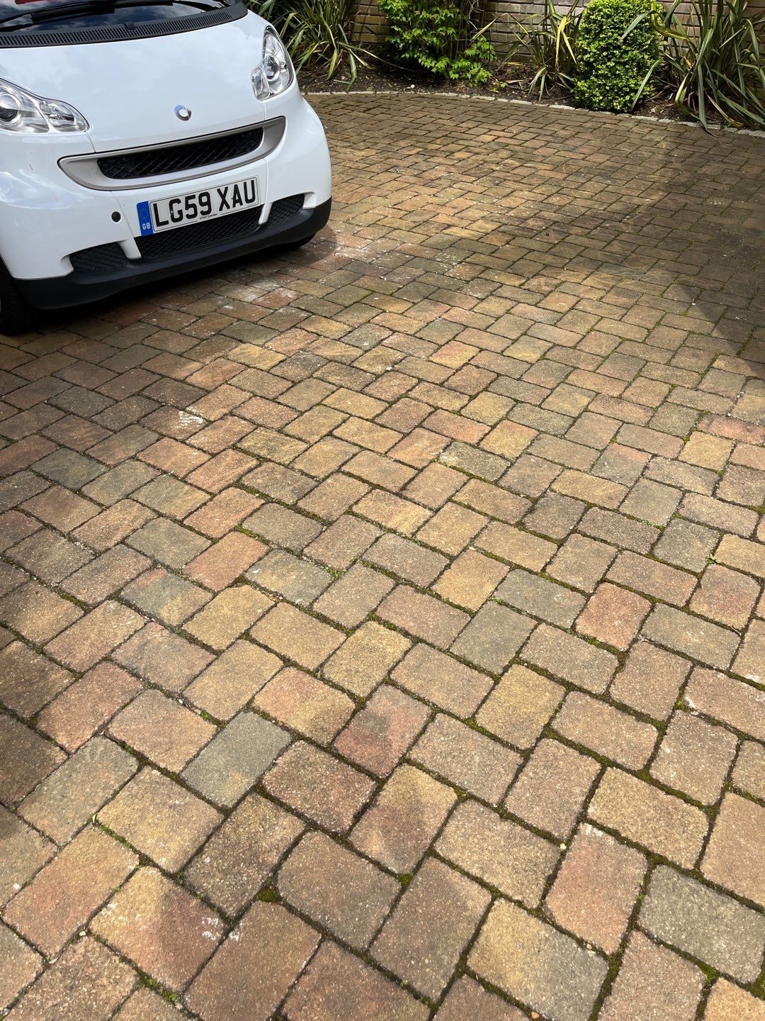 Driveway and stonework cleaning. using honda 21 ltr/min by Ges Exterior Cleaning ltd