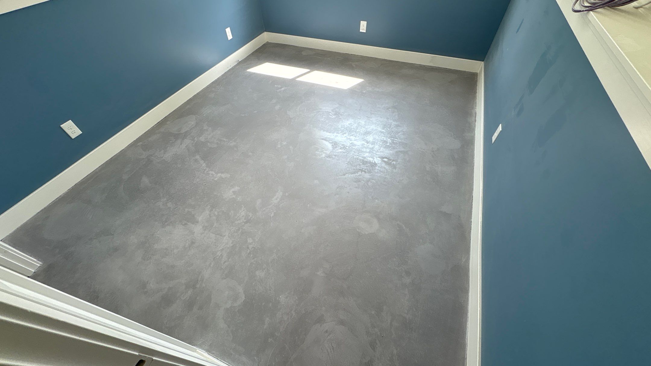 Basement Floor Overlay - Lawrence, KS by Big Red Decorative Concrete, LLC