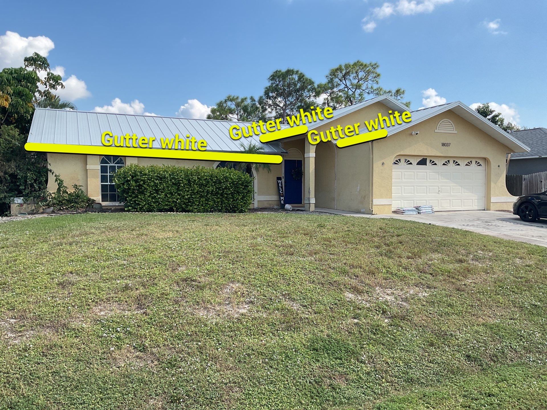White K Style Seamless Gutters using Splash Guard in Fort Myers FL by Gutter Professors