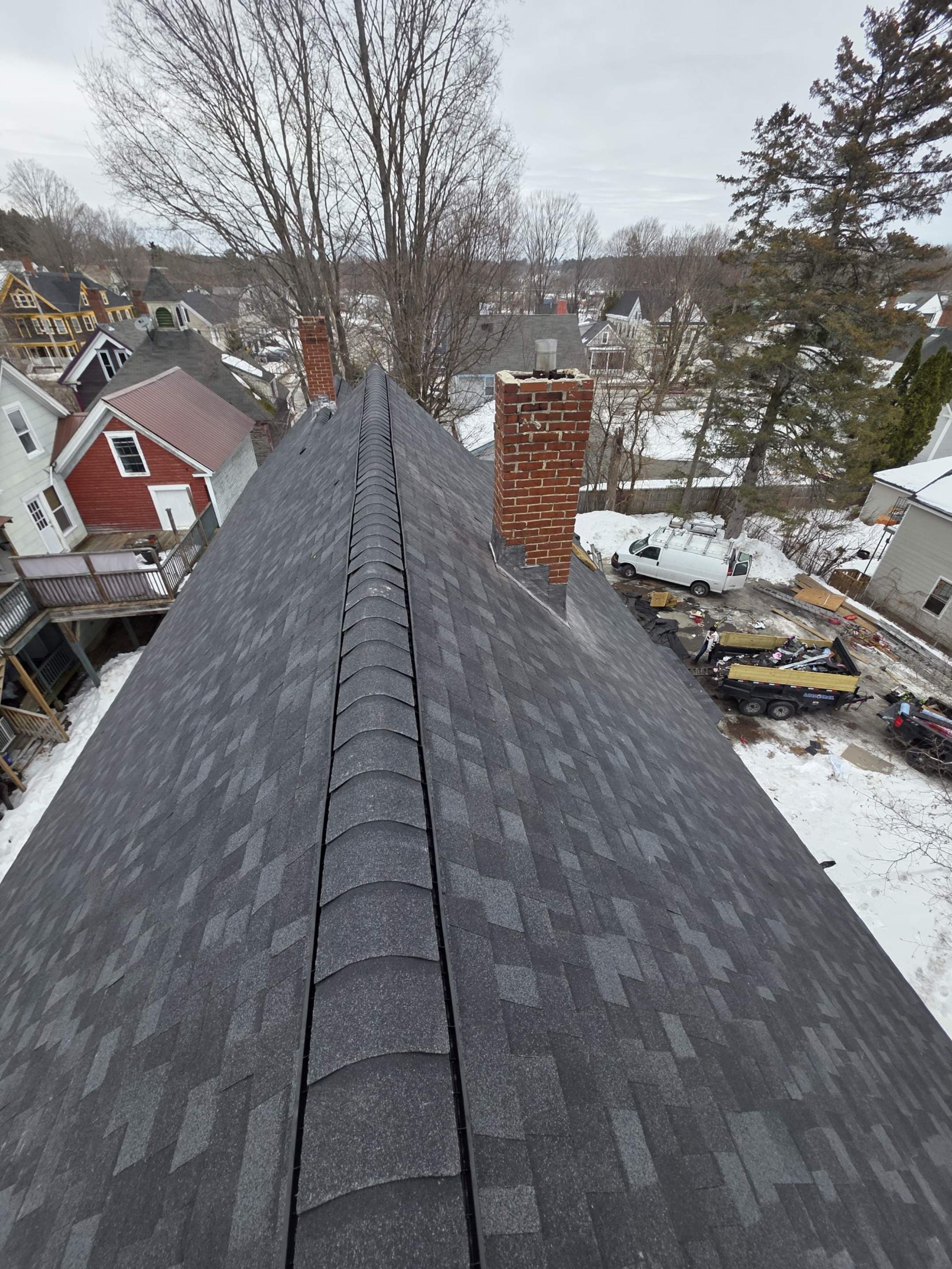 Full Roof Replacement in Maine – Two-Layer Tear-Off, Chimney Removal & Low-Slope Conversion by JOHNNYS PRO