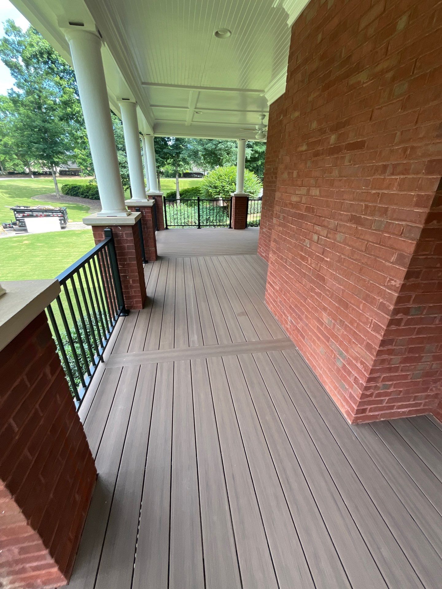 Lawrenceville, GA Deck Resurface using Deckorators Voyage Series with Timbertech LED Riser Lights by Nelson Exteriors