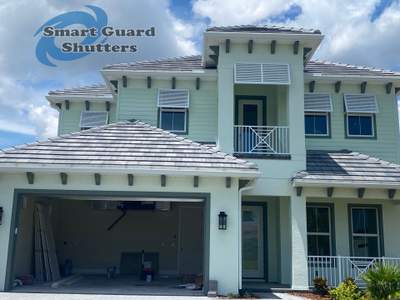 Decorative Bahama Shutters in Traffic White