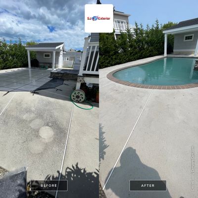 Pool Patio, Deck and railings, House Wash & concrete