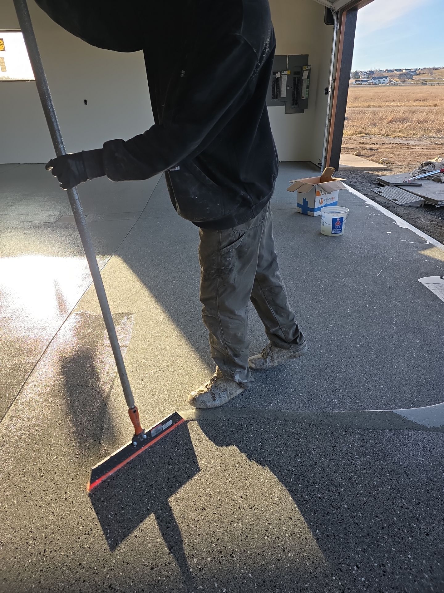 Spokane Garage Floor Coating Using Slate Hybrid Polyurea System by Croc Coatings, LLC