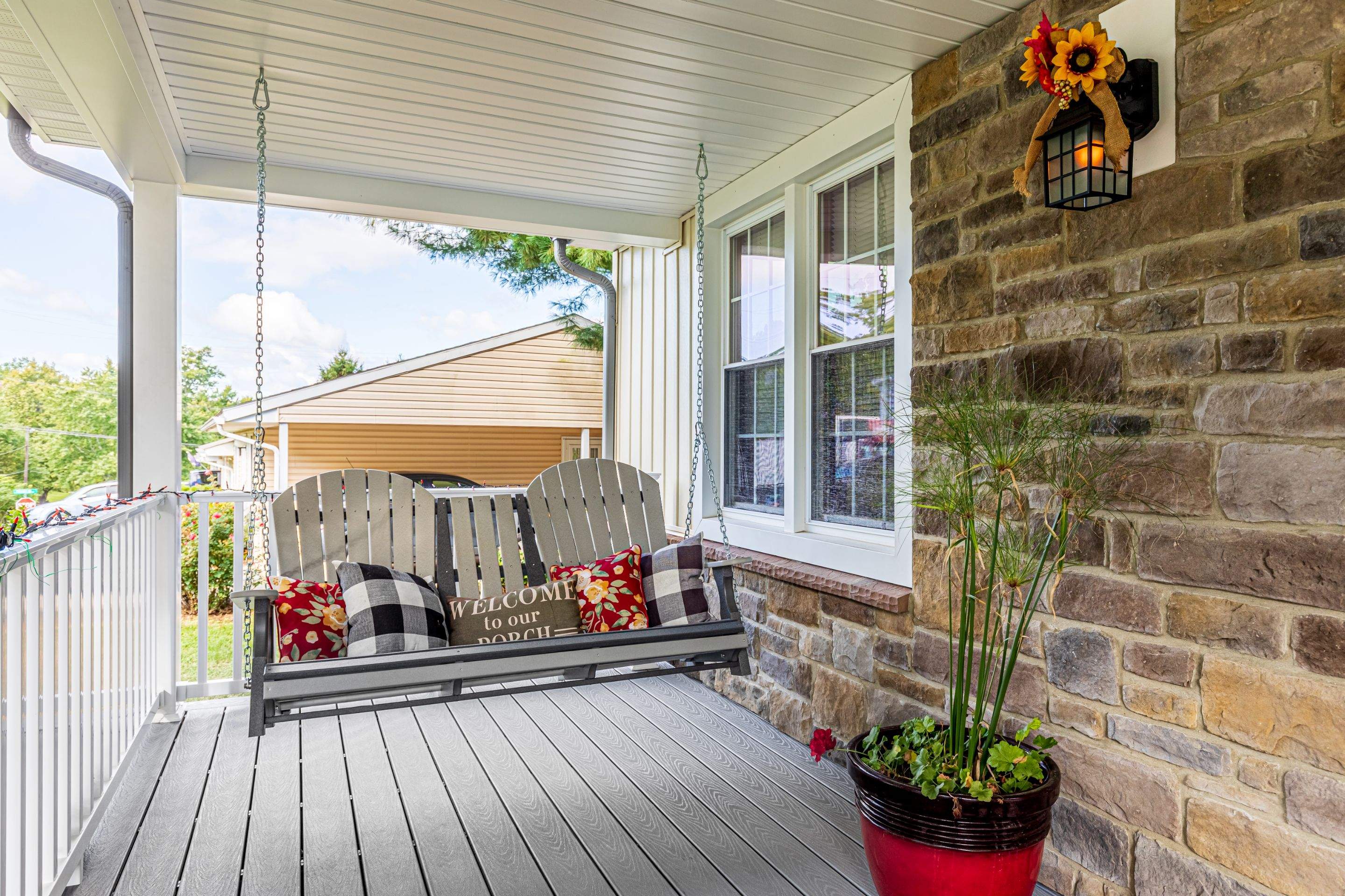 Metal Roof-pewter gray   New deck by Esh Builders