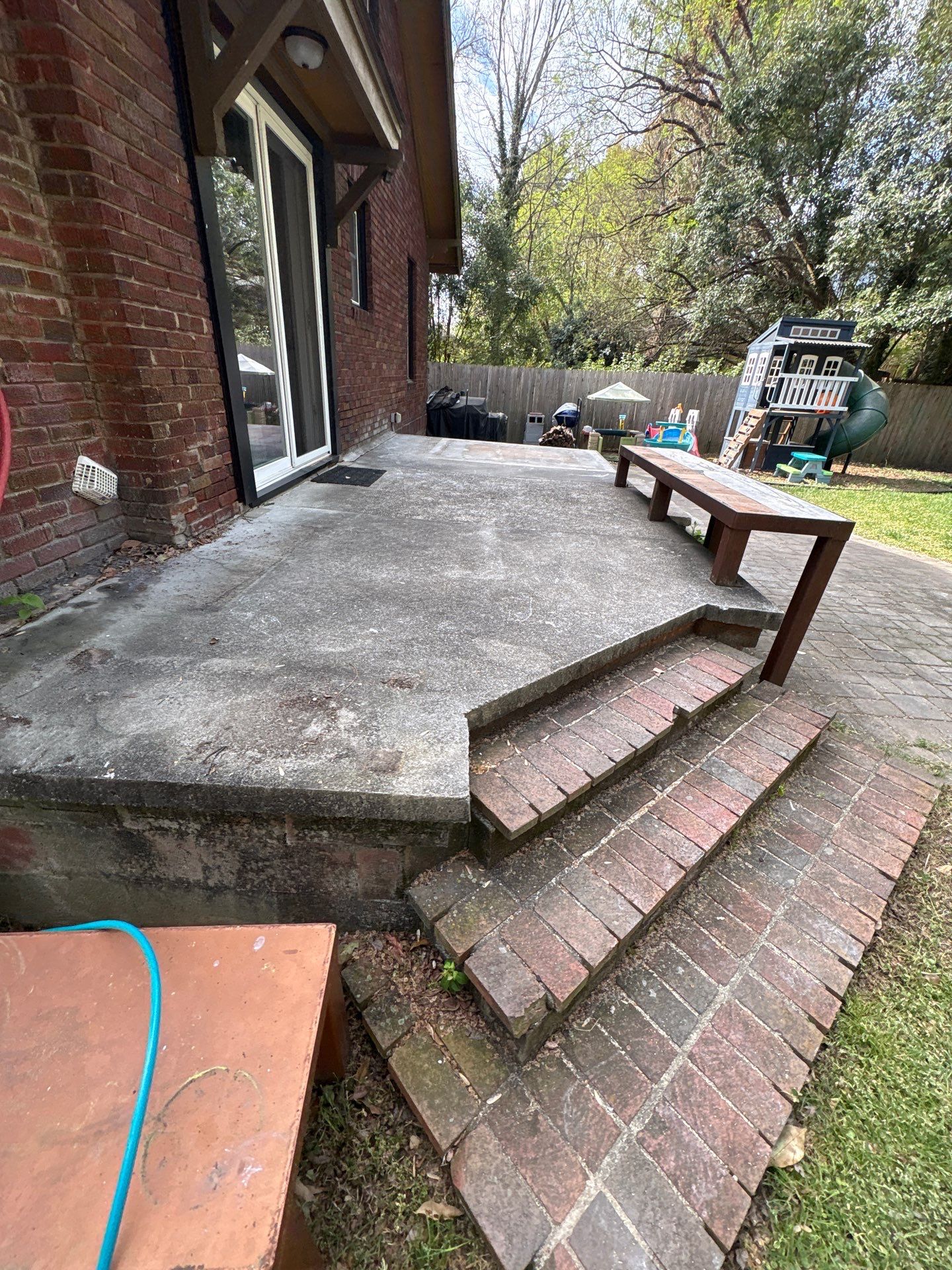 Patio pressure washing and residential driveway surface cleaning