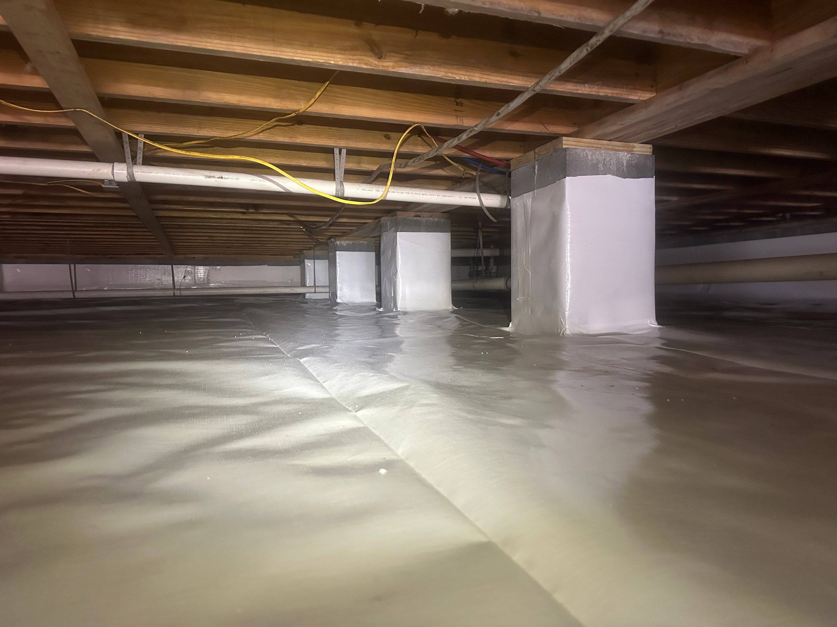 Premium Encapsulation with 20Mil, Borafoam insulation and Light System. by Impact Crawlspace