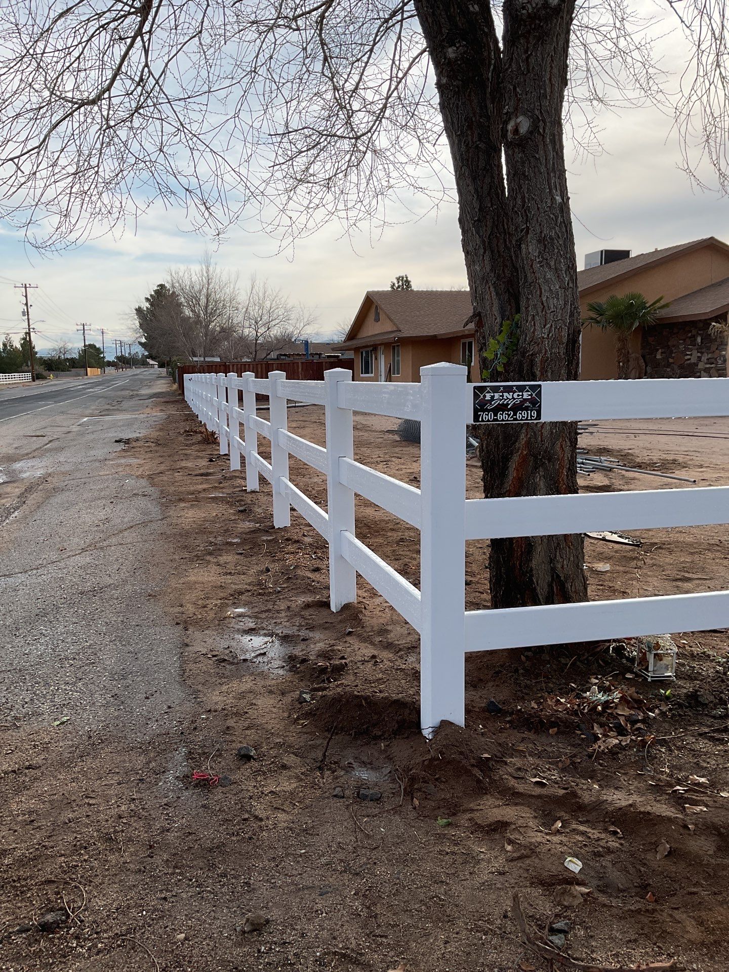 Fence Installation using Ranch Style Vinyl by Fence Guys Inc.