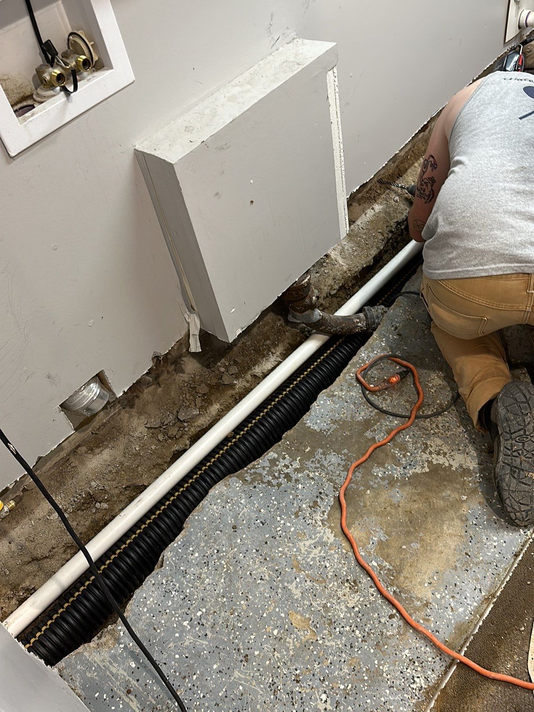 Interior Drain Tile in St. Louis Park by Waterproofing Northeast
