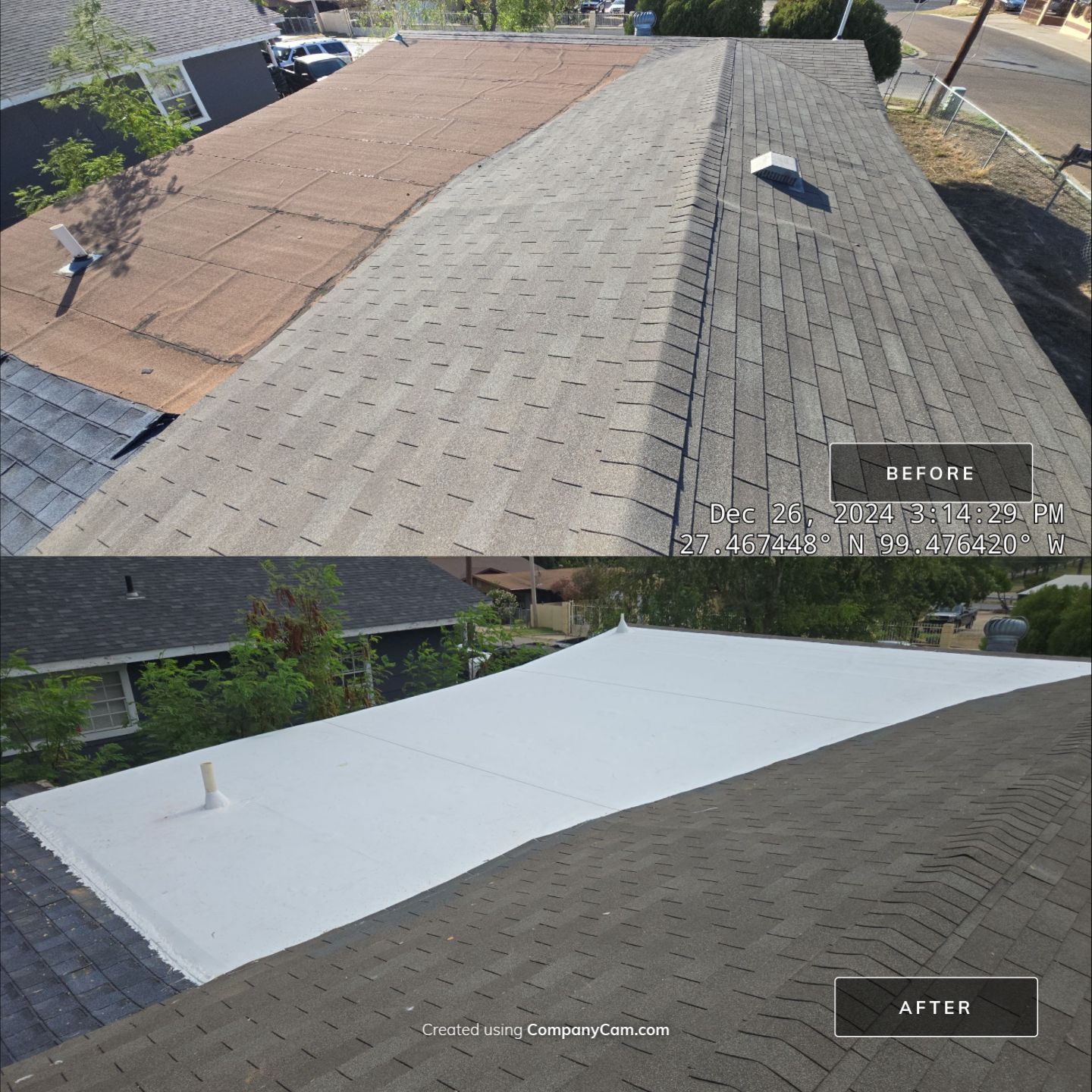 Flat Porch Roof Replacement by JM Flores Roofing & Construction, Inc