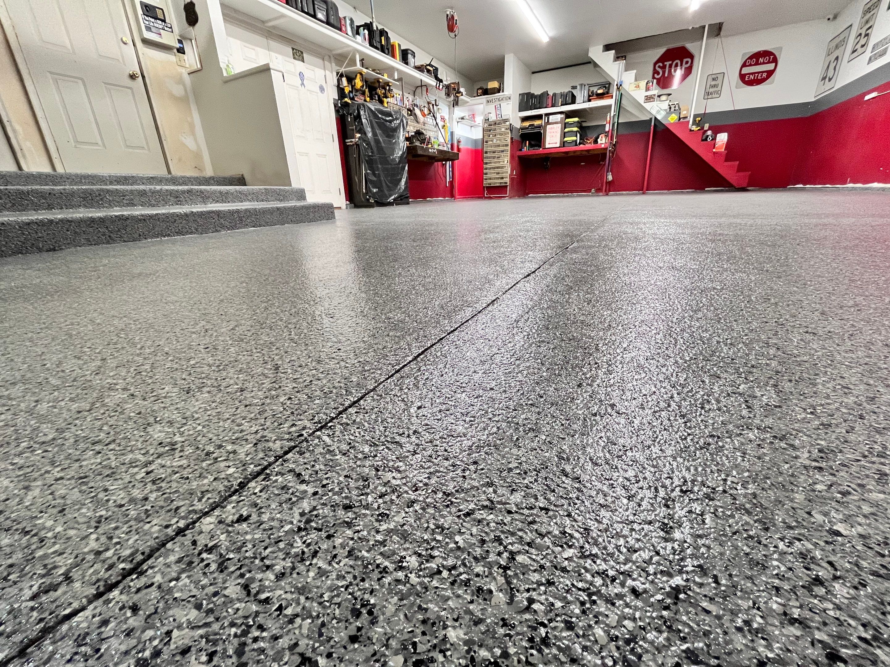 Nightfall Flake Garage Floor  by Level 10 Coatings