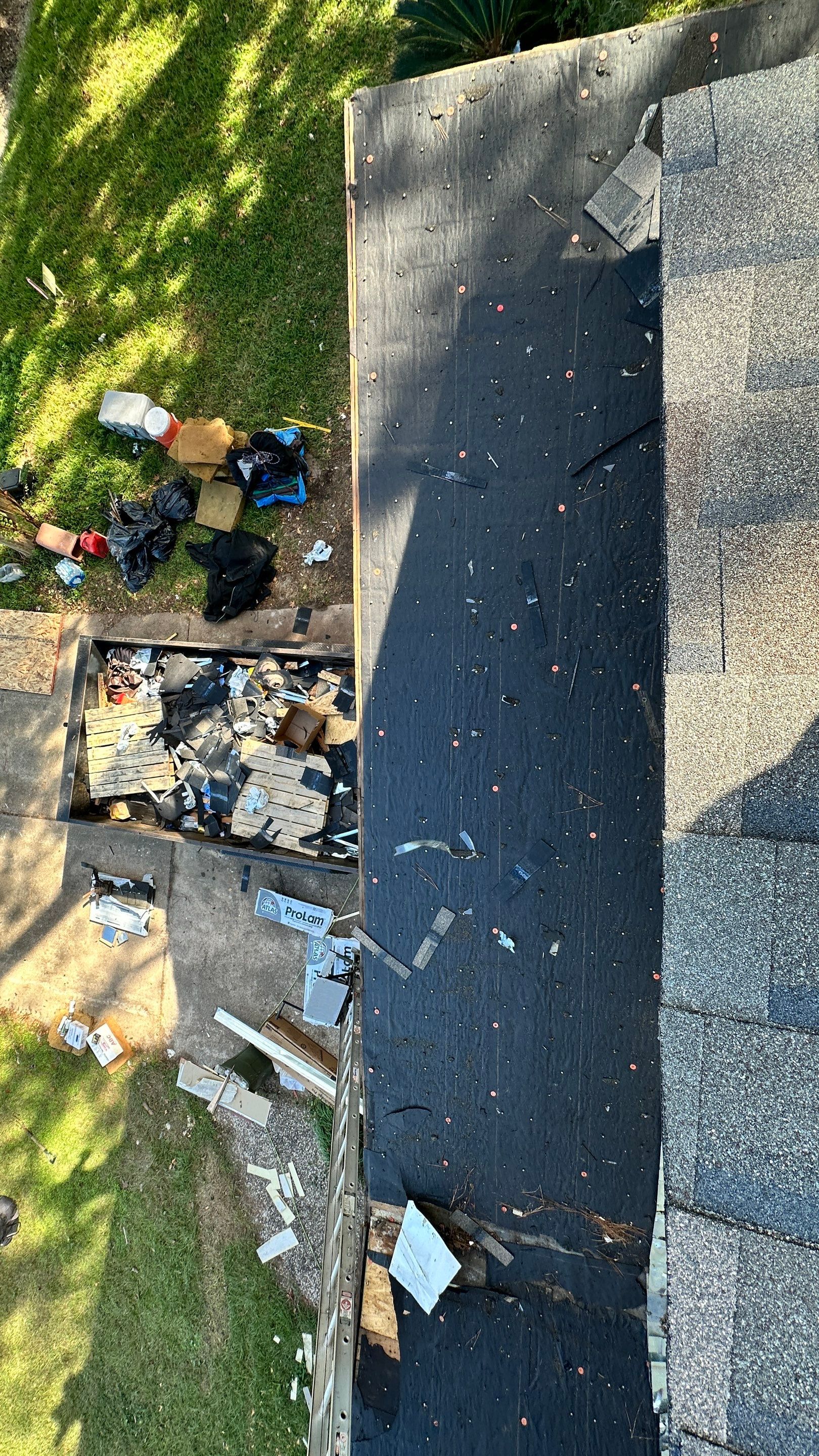 Roof Replacement with Chimney Flashing Detail — Houston, TX by PL Roofing & SB Roofing, LLC.