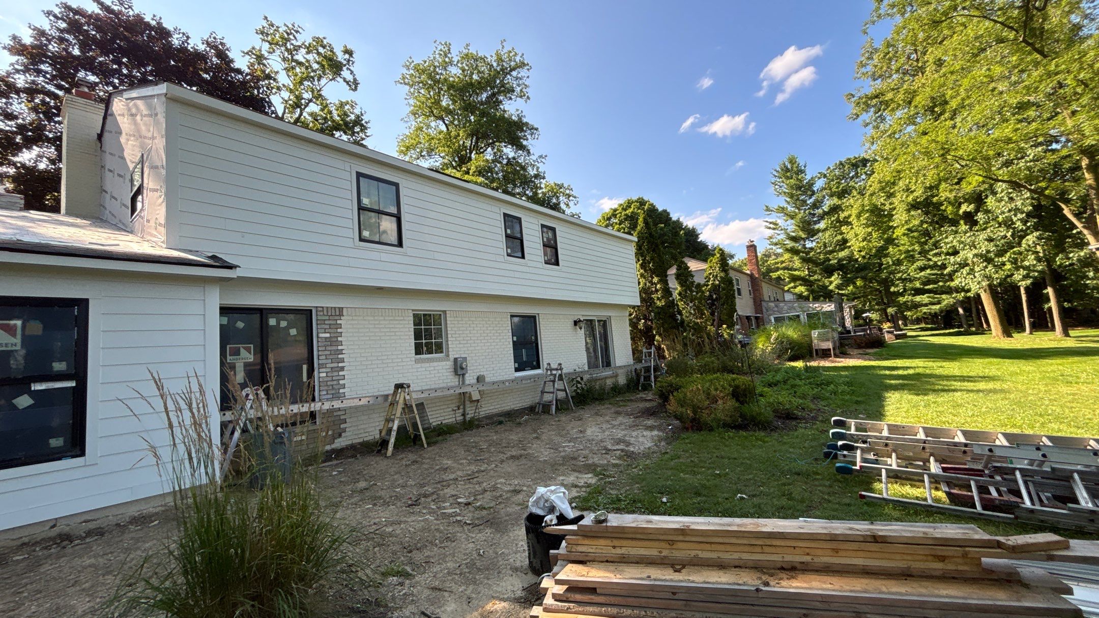 Siding Replacement using Hardie Plank S8 1/4"  Arctic White by 180 Contractors