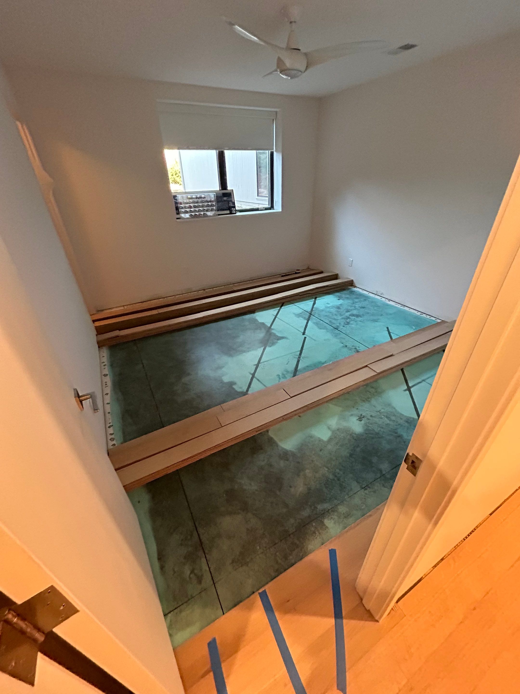 Basement Remodel using Engineered White Oak by RTBaldwin Hardwood Floors
