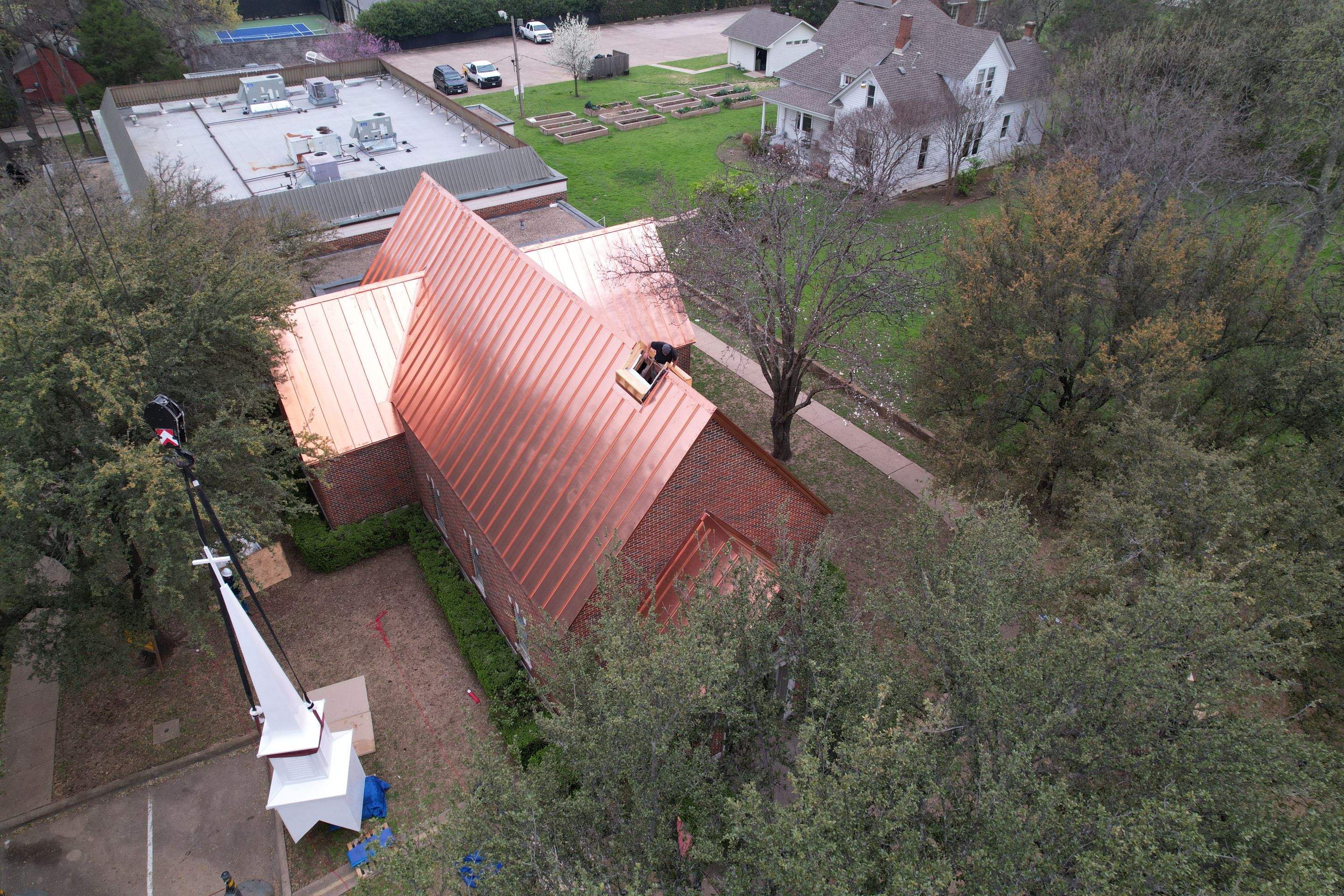 Custom Copper Standing Seam Roofing System  by Springtree Restoration 