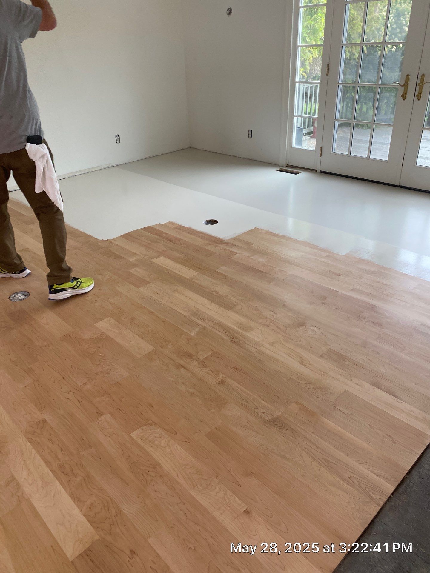 Paint the brand new maple floor...WHITE! Designer-driven project is a showstopper! by RTBaldwin Hardwood Floors
