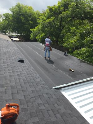 Three differnt roofs on one house... ONE ROOFER
