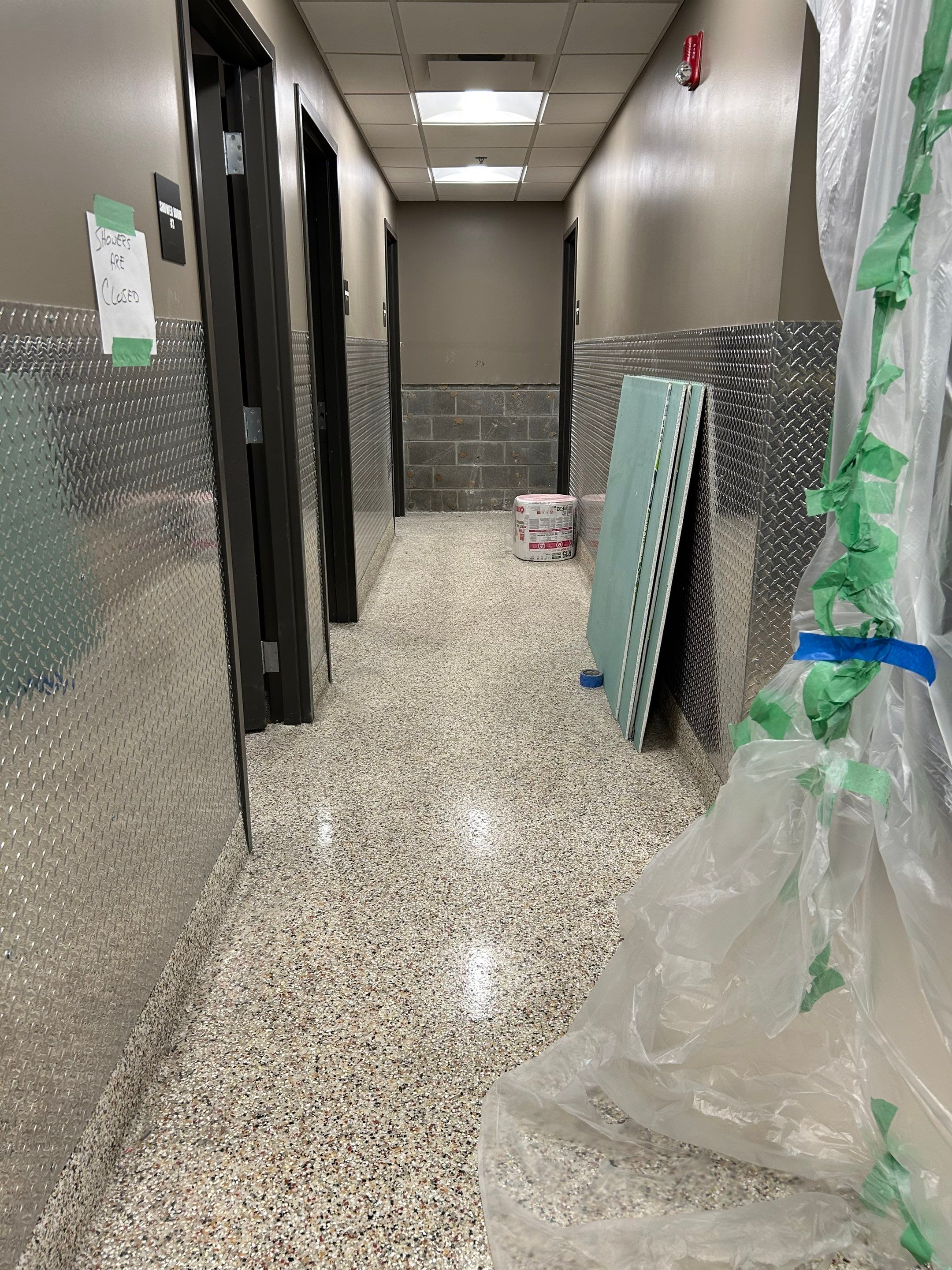 Trucking company showers by Footprints Floors of Nashville