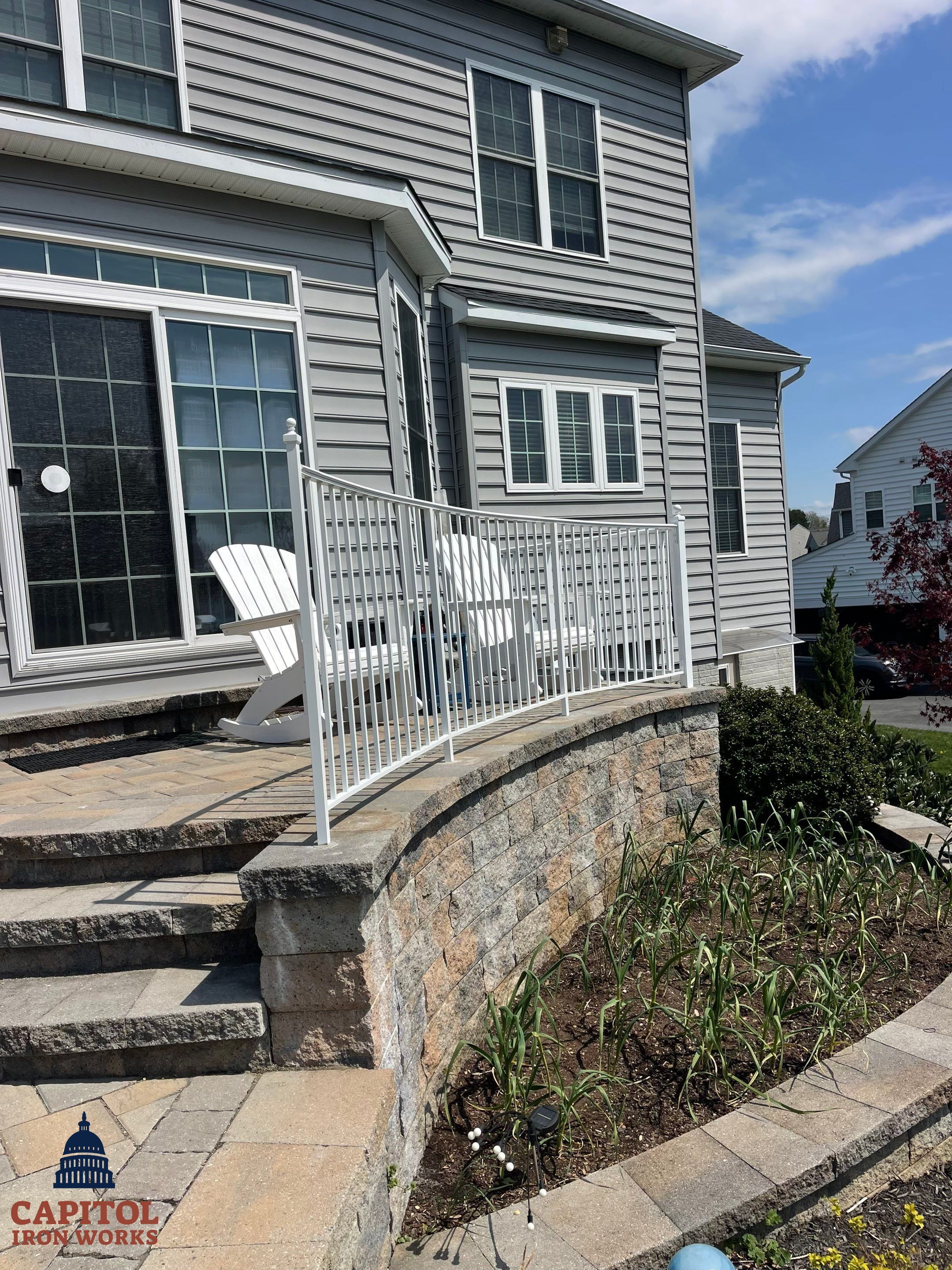 Traditional White Aluminum Railing – Residential Porch – New Market, MD by Capitol Iron Works