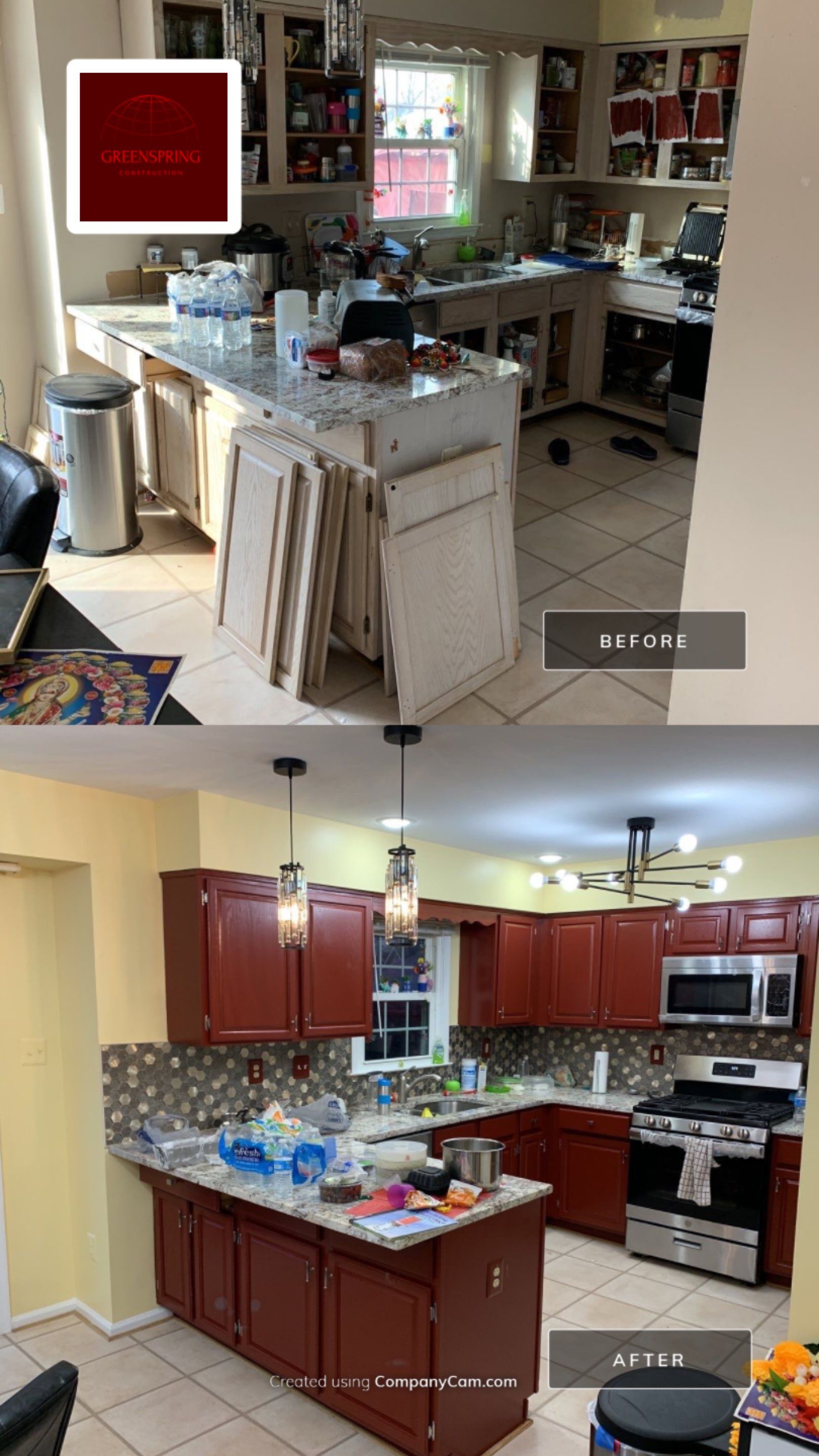 Wall & Cabinets Painting by Greenspring Construction Services