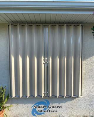 Accordion Shutters in Beige