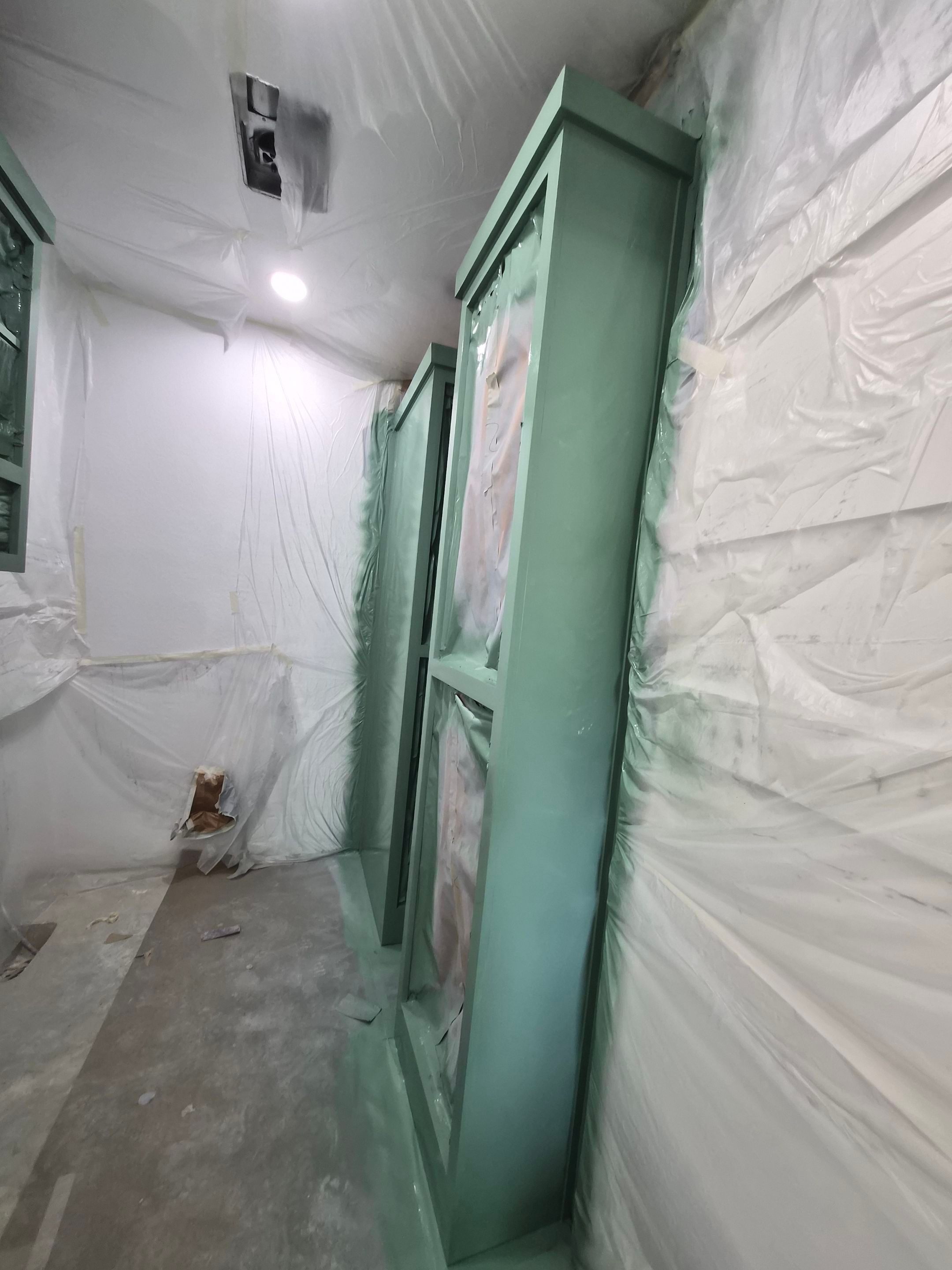 Sage Green Cabinet Transformation in Brownsboro, TX! by Quality Coats Painting
