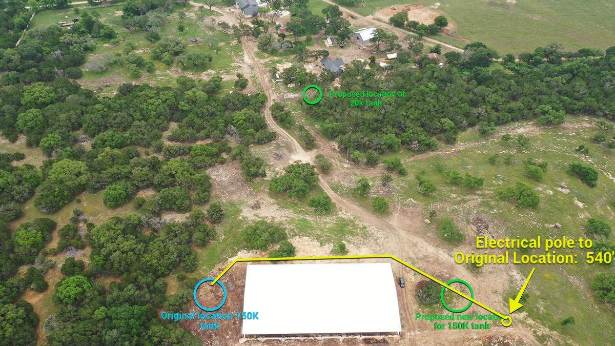 150K Equestrian center with 25K backup tank for potable water. by Hill Country Rain Water