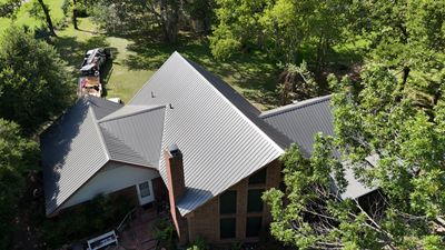 Charcoal Metal Roof at Lake Limestone, Tx