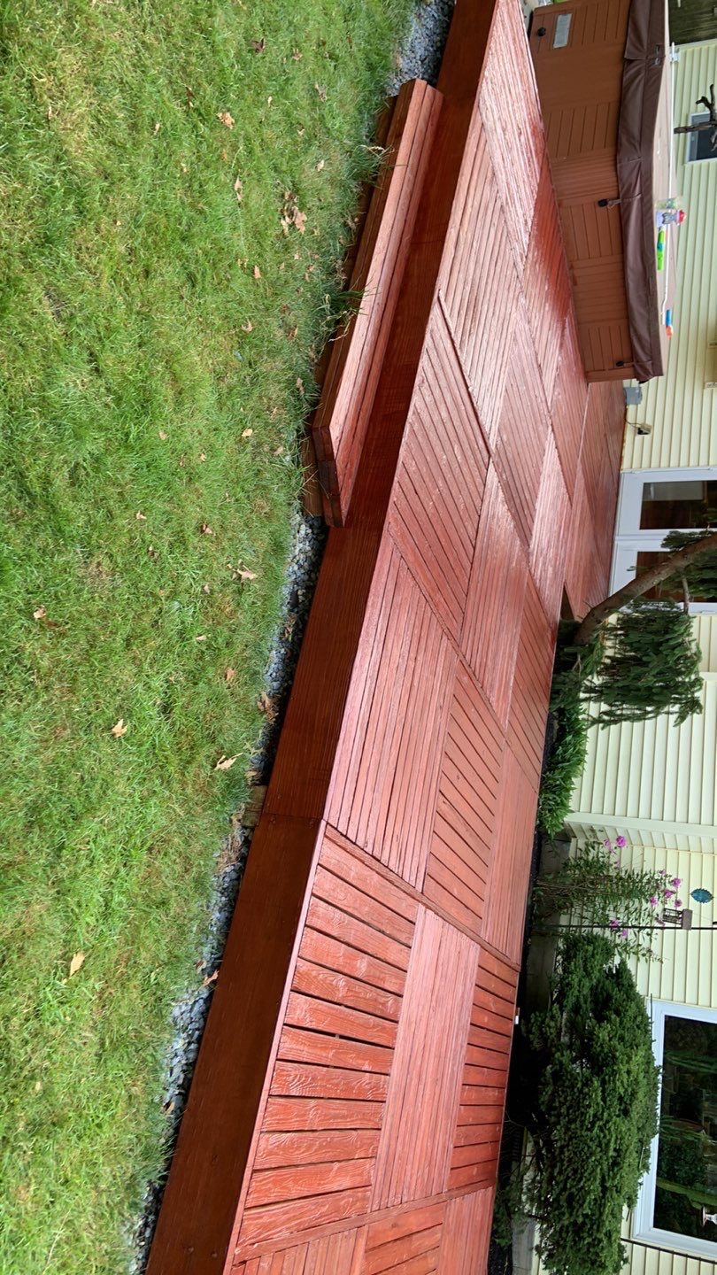 Deck Refinishing Using Powerwasher by A1 NERDY HOMES LLC