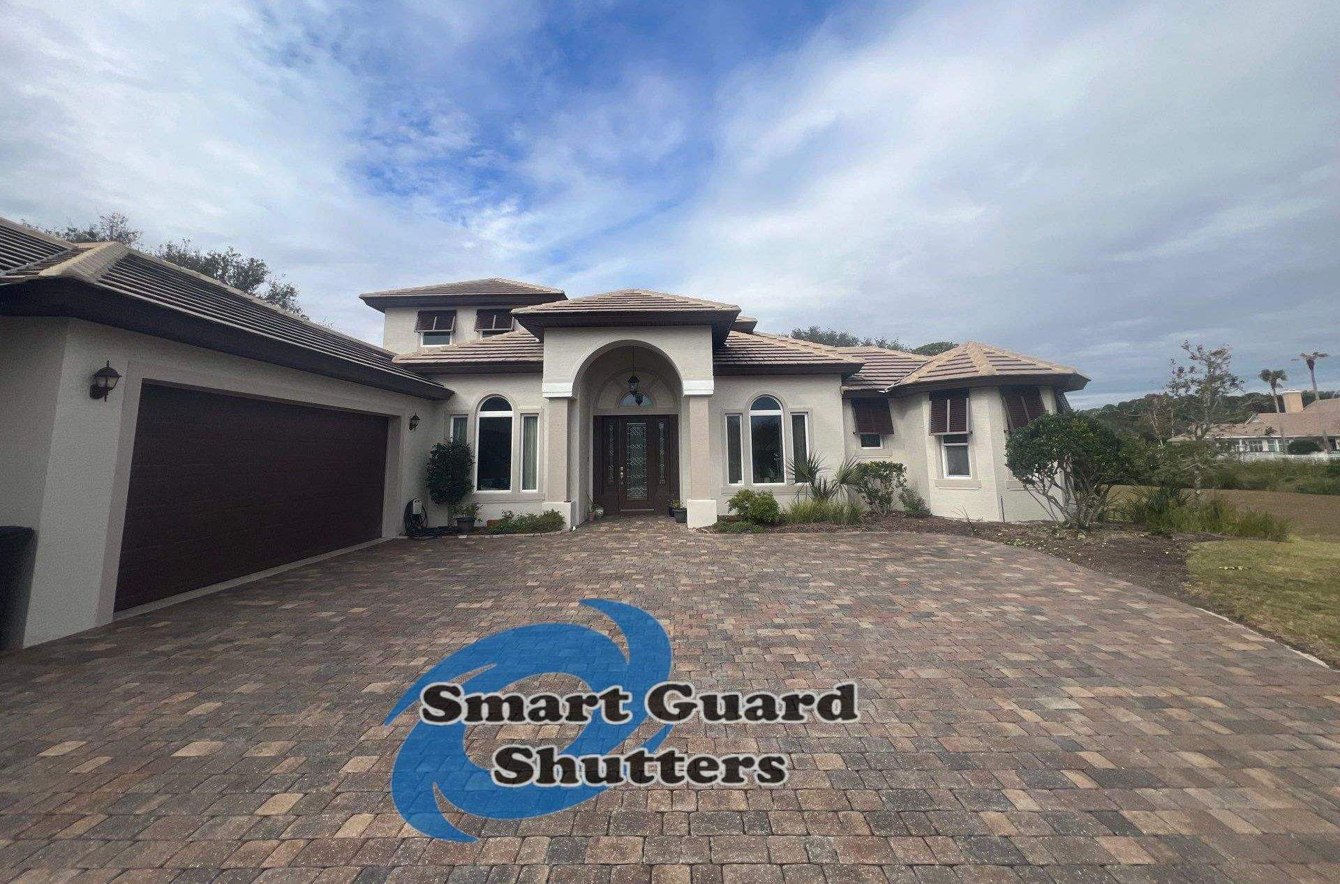 Decorative Bahama Shutters in Chocolate Brown by Smart Guard Shutters