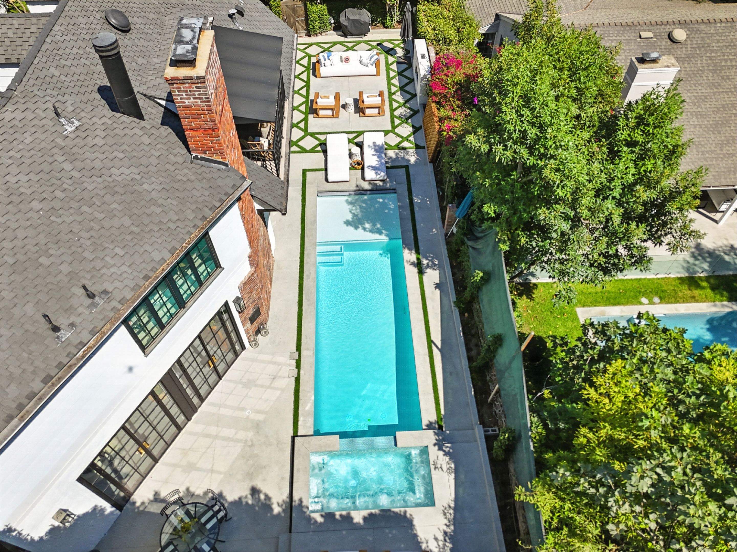 New Pool & Spa With Concrete Deck Work & Fire Place  by Lax Home Inc 