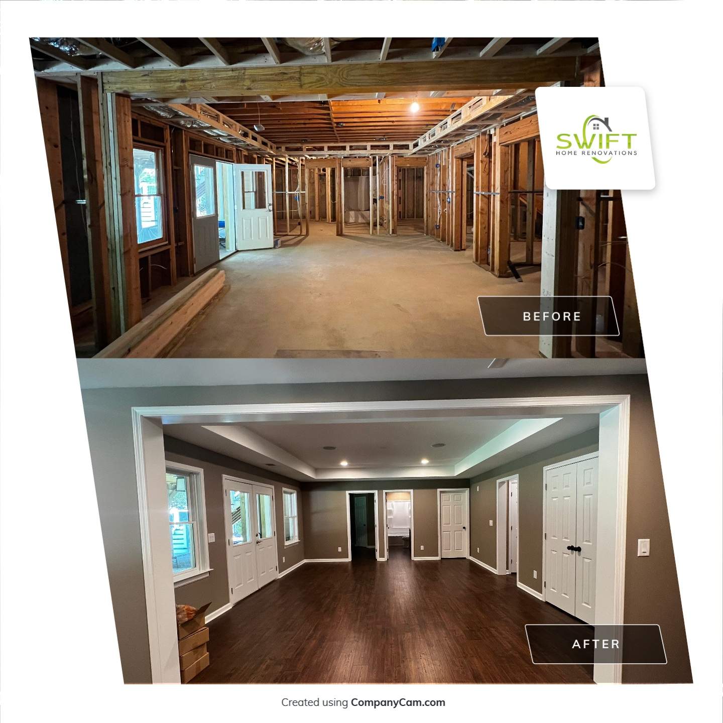 Custom Basement Remodeling With Home Theater and Bar in Woodstock by Swift Home Renovations