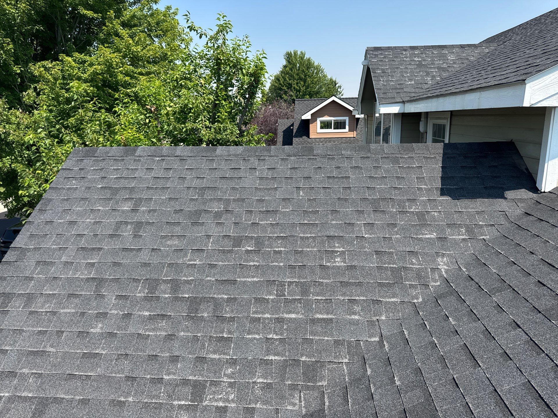Meridian Residential Roof Replacement Using Dark Gray Architectural Shingles by Olive Roofing