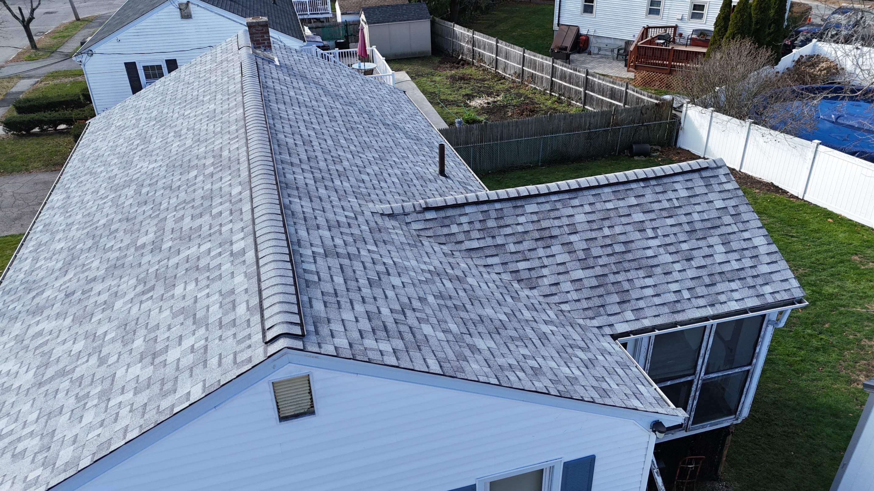  Full Roof Replacement & Chimney Flashing in Boston, MA – Owens Corning Duration, Sierra Gray by JOHNNYS PRO