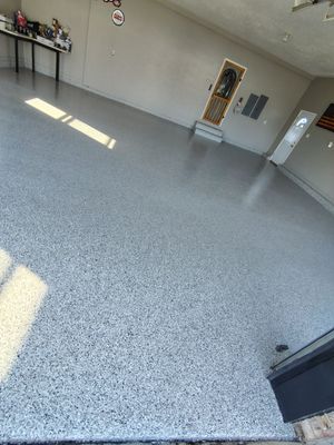 Garage Concrete Floor Coating and Crack Repair in Onawa