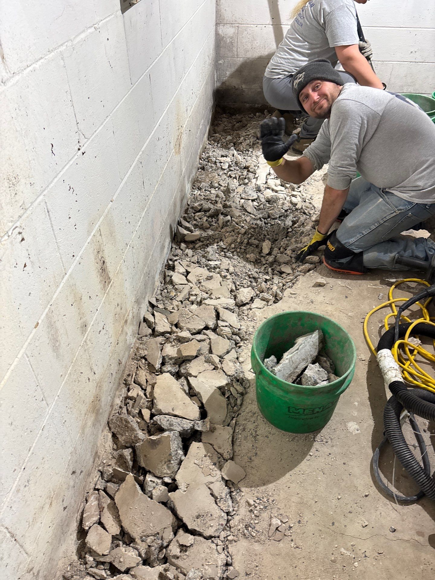 Drain tile & a sump pump for Ruth by Waterproofing Northeast