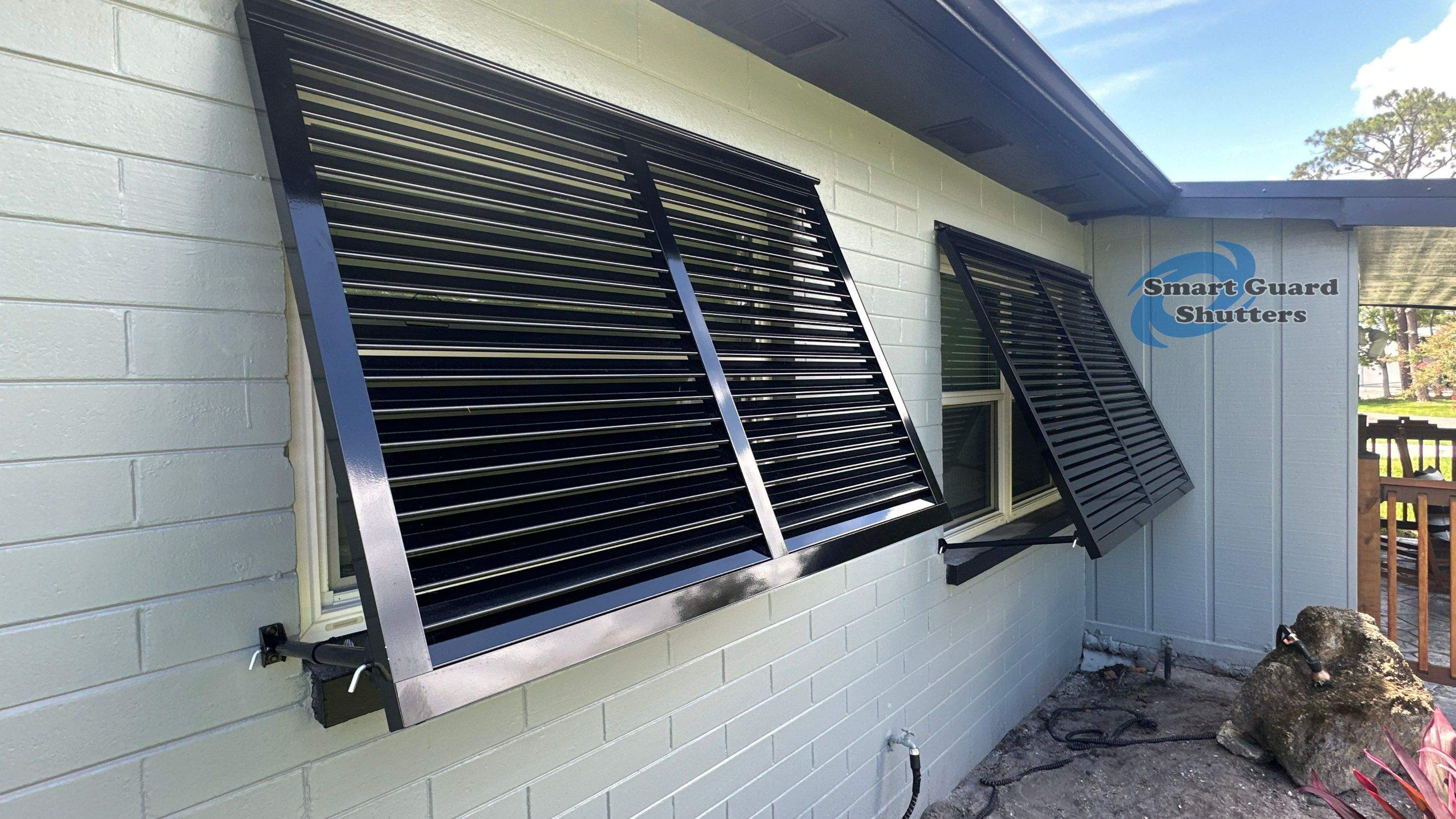 Decorative Bahamas in Jet Black  by Smart Guard Shutters
