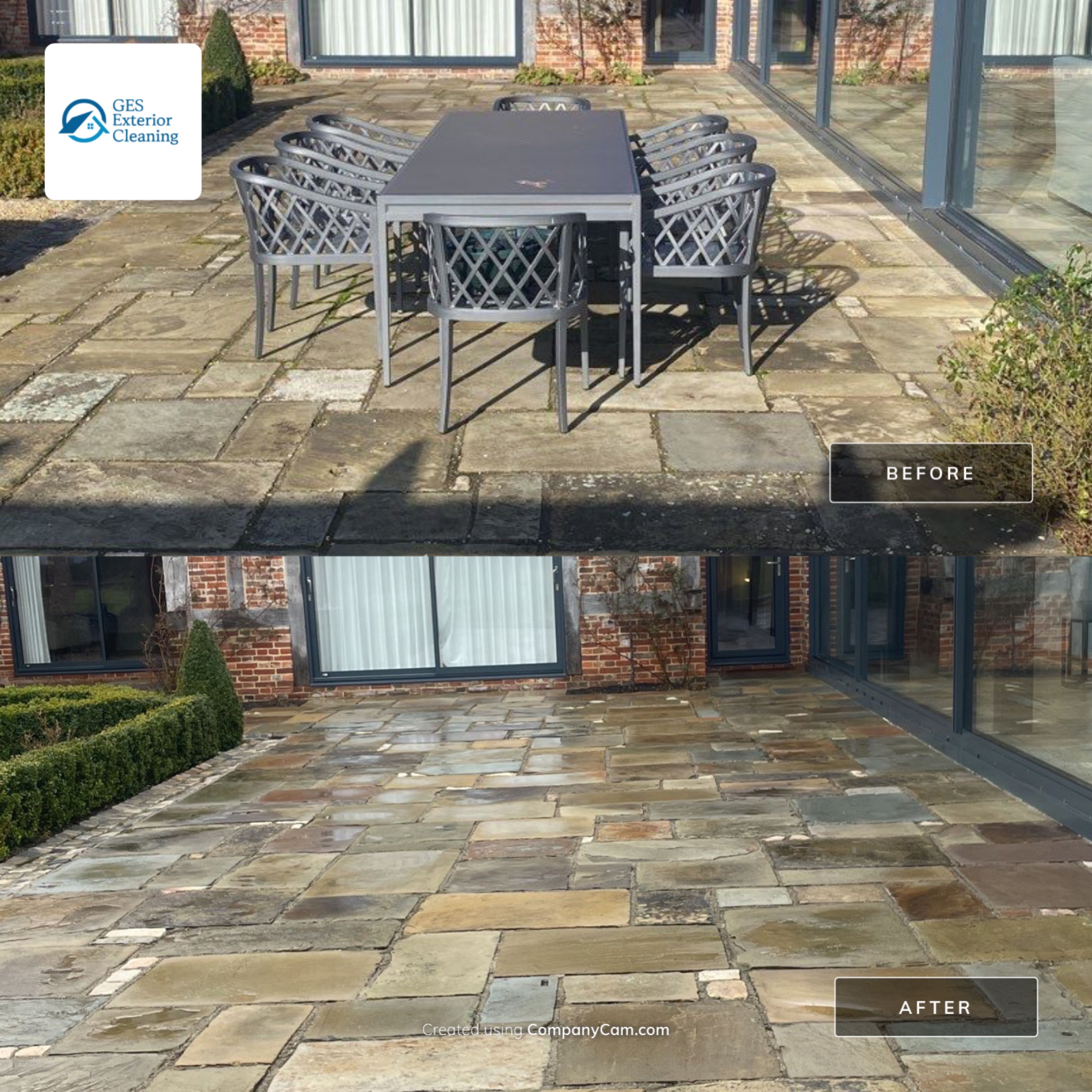 Patio Clean using honda 21 ltr/min by Ges Exterior Cleaning ltd