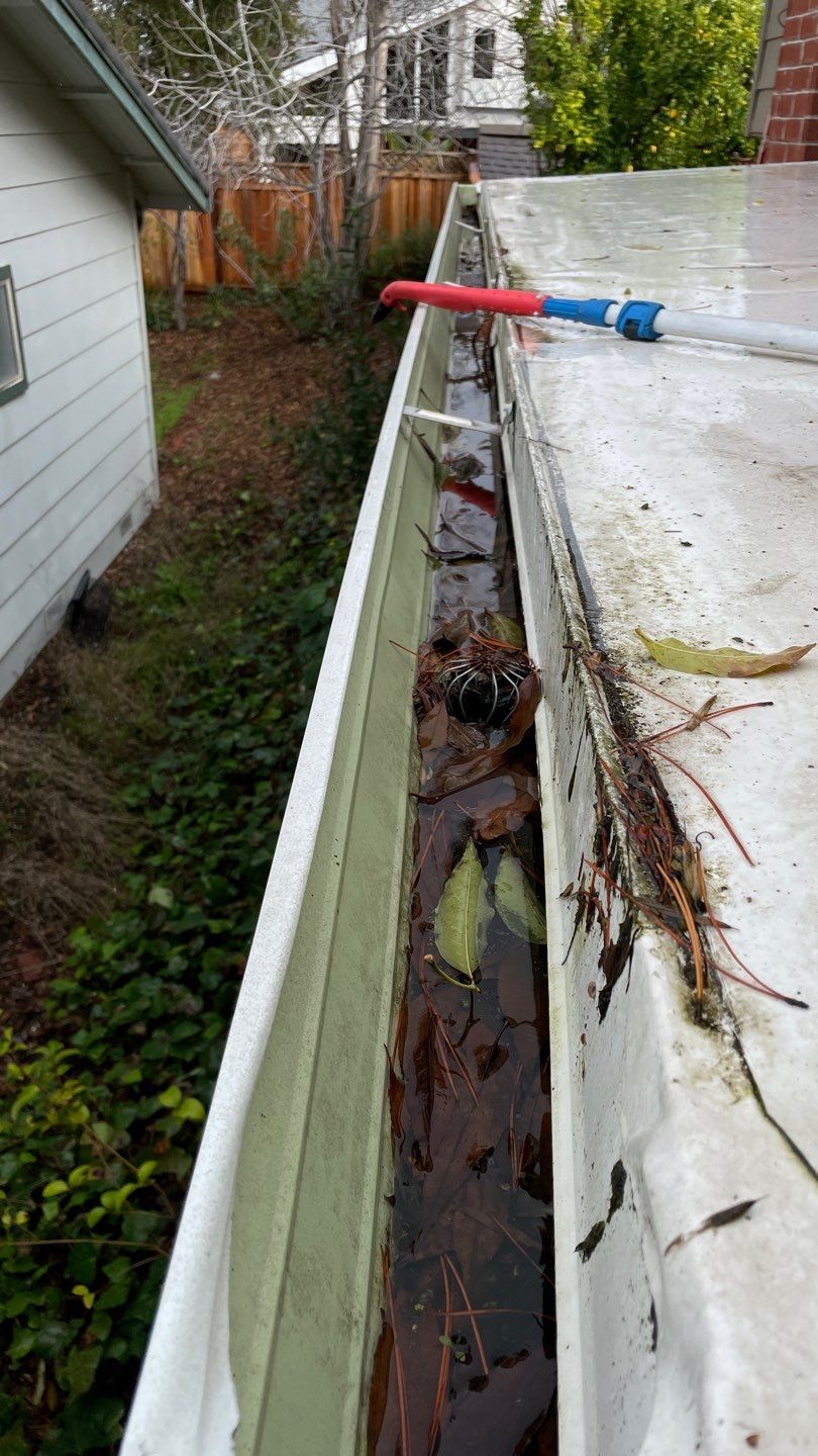 San Jose Gutter Cleaning on a 2 story home by All One Solar Shine