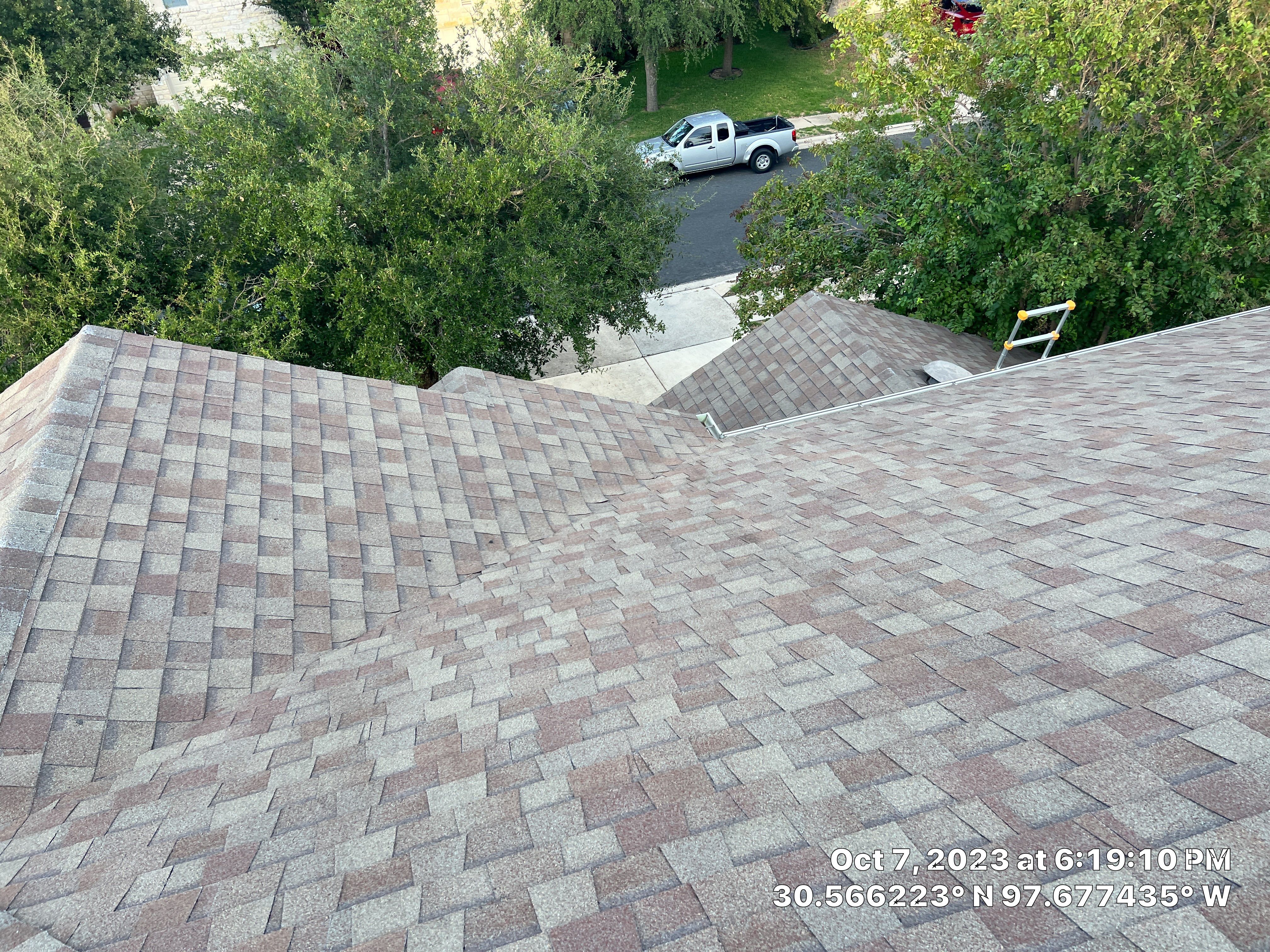 Architectural Shingle Roof Replacement and Storm Damage Restoration in Round Rock by Caliber Restoration LLC