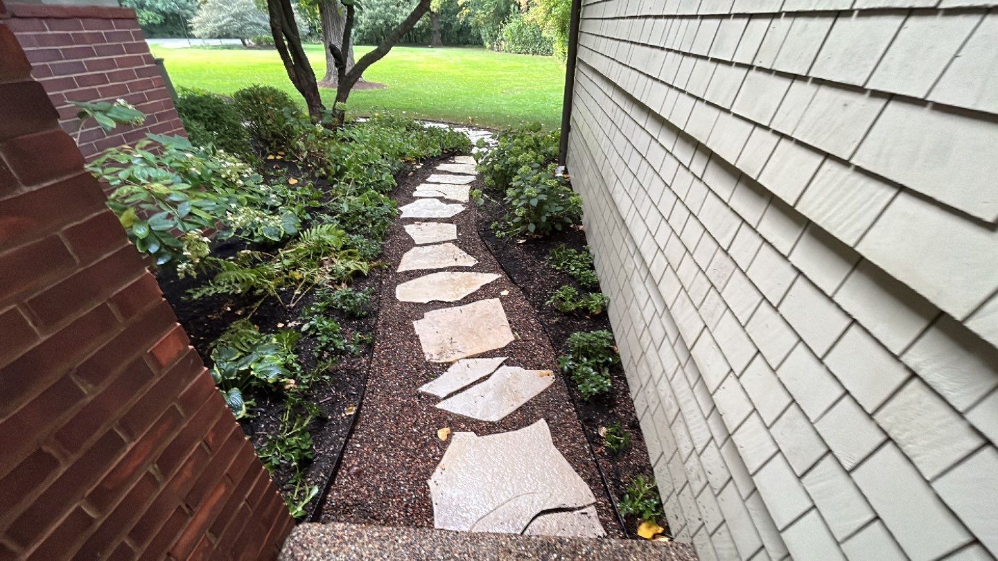 natural stone using Algaecide, soft wash soap by Northern Power Washing LLC.