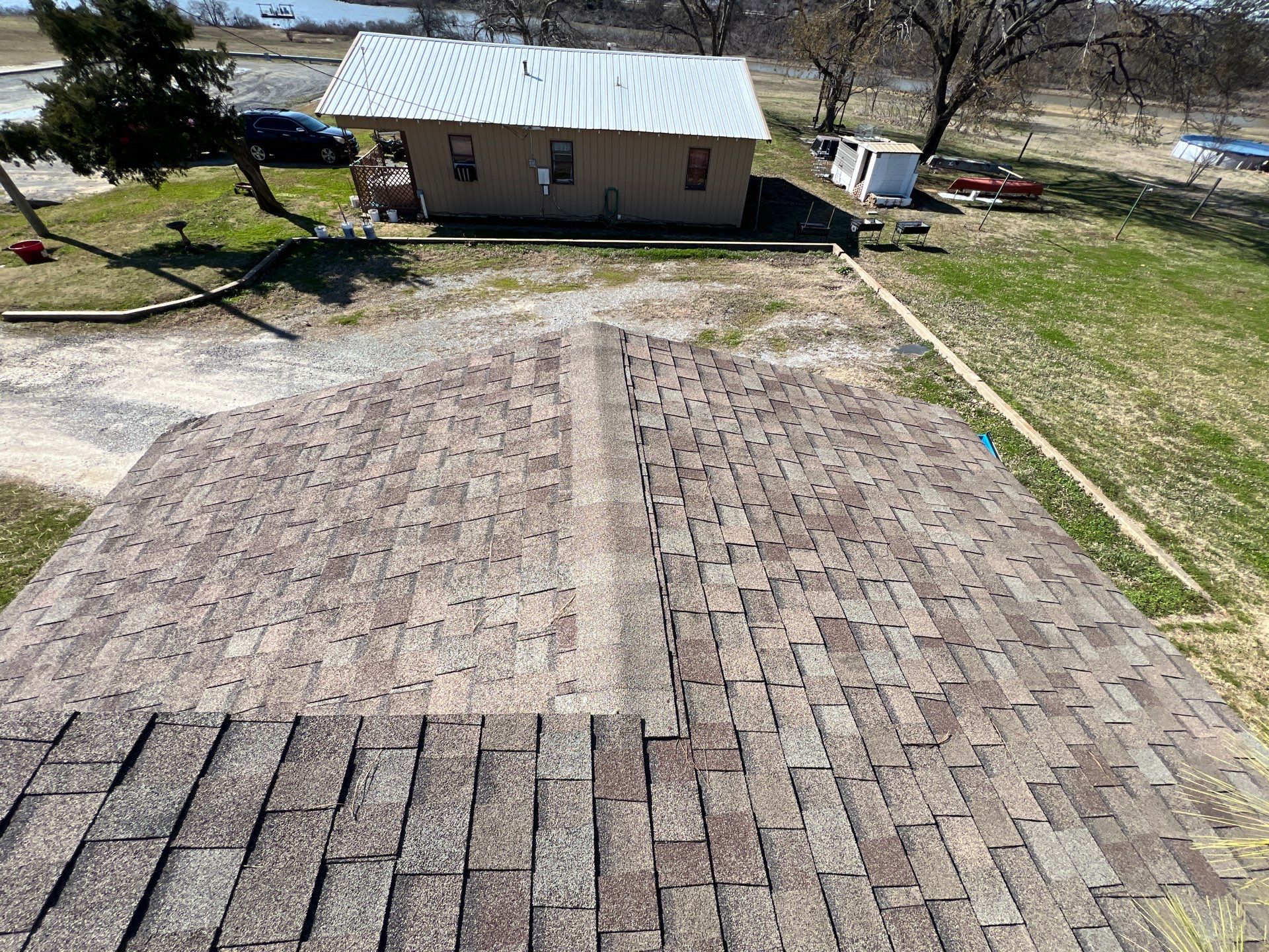 Roof replacement in Crowder, OK. by In & Out Construction & Remodeling, LLC