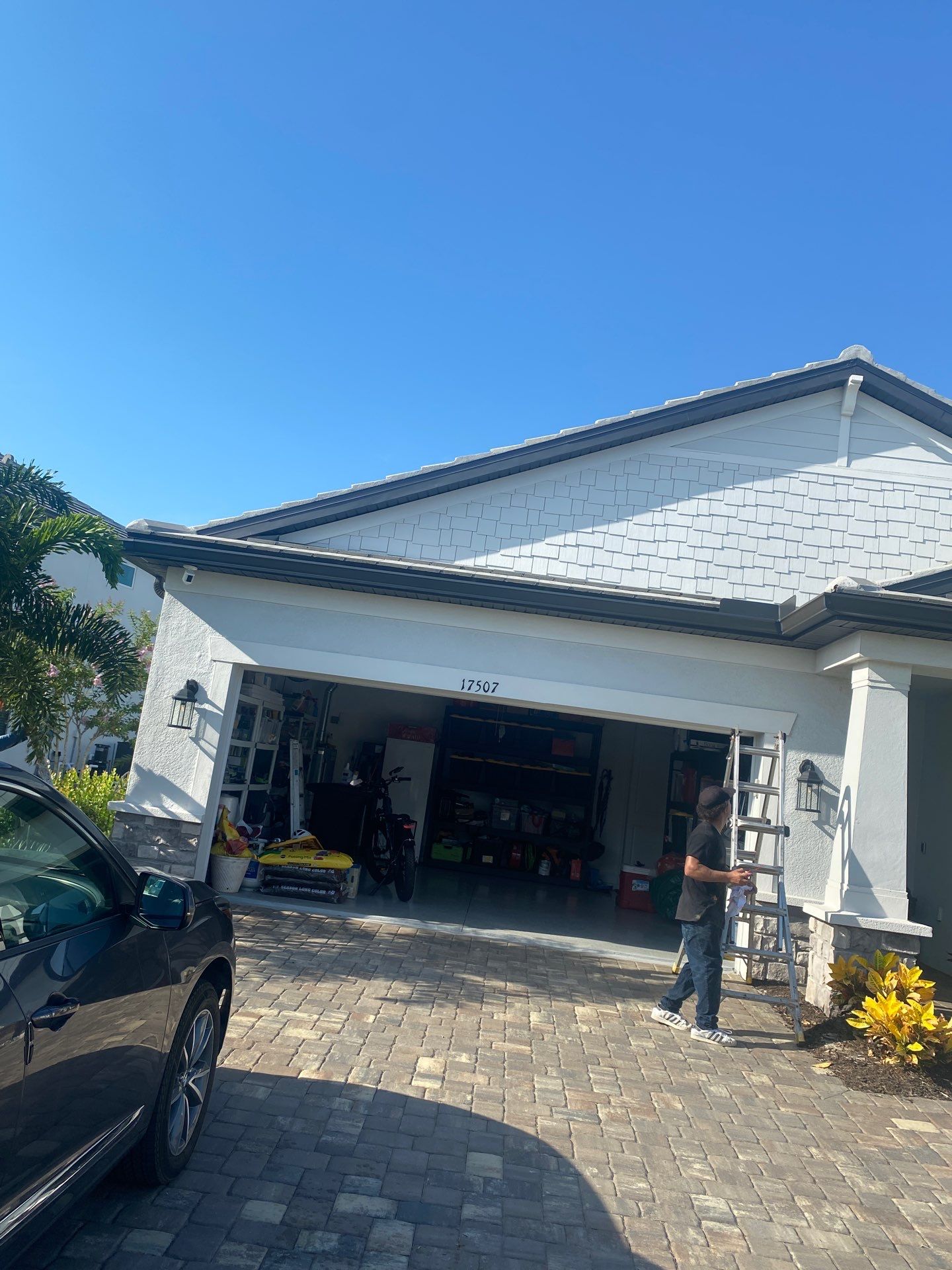 Black 7-Inch Gutters with Matching Downspouts in Lakewood Ranch FL by Gutter Professor by Gutter Professors